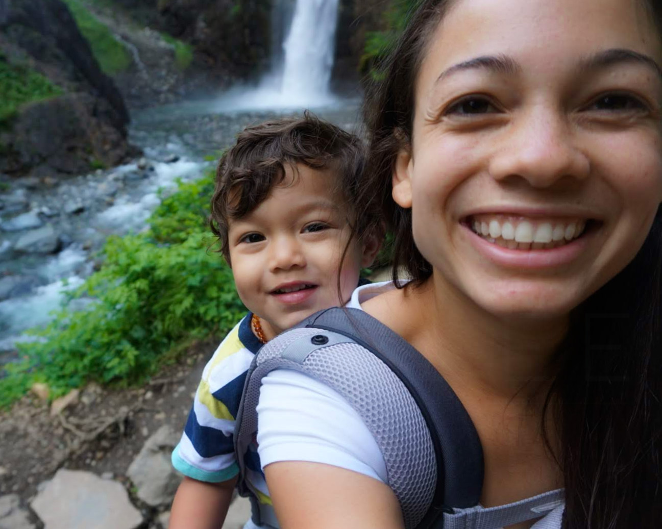 Elden (2 years old) & Jessica ready to hike back