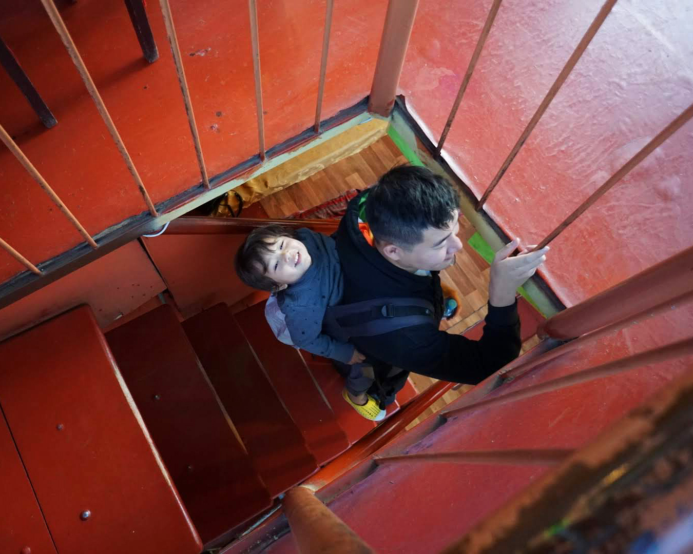 Climbing the stairs at the Inka’s Tower restaurant