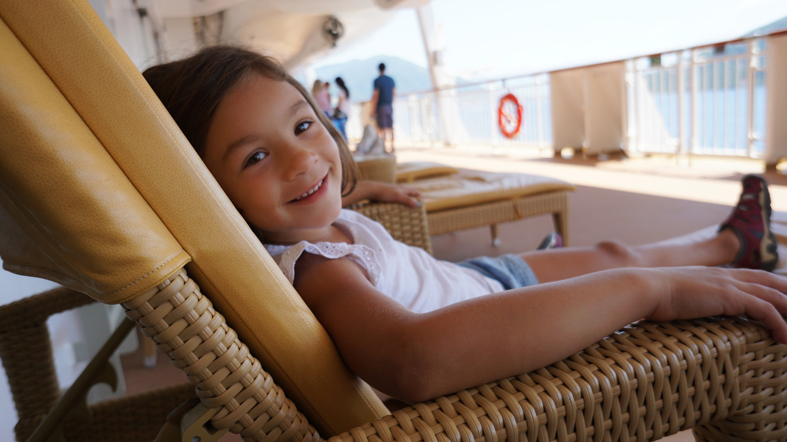 Our niece relaxing on deck