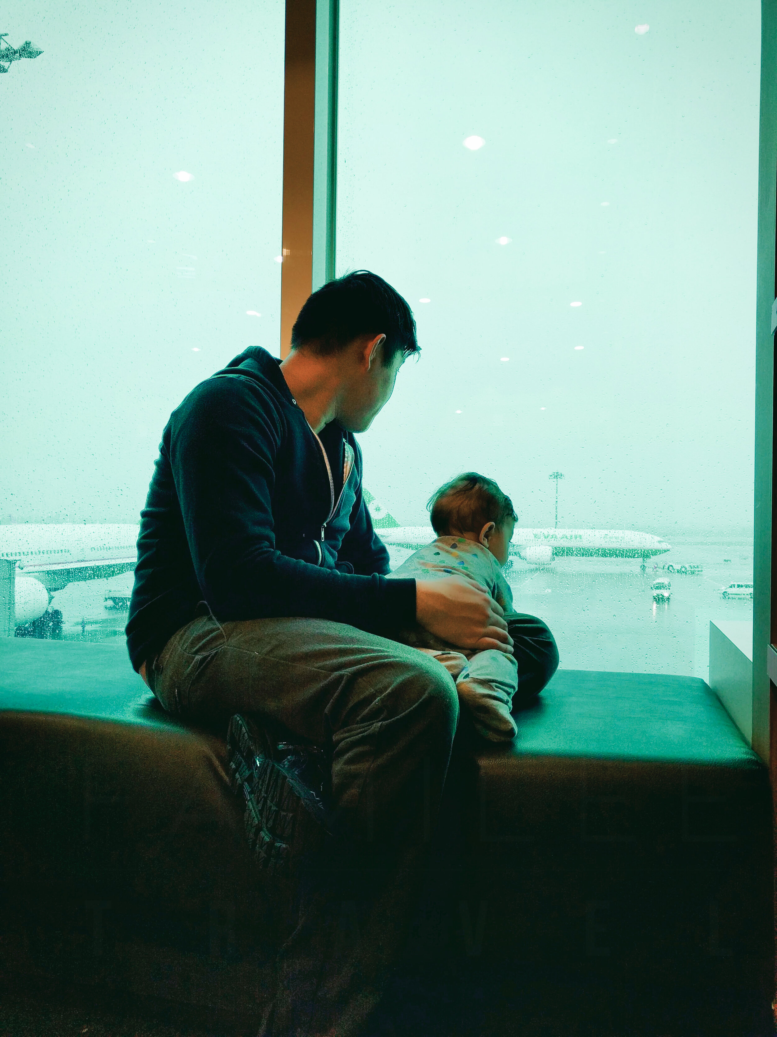  Steve and Elden (7 months old) on a layover 