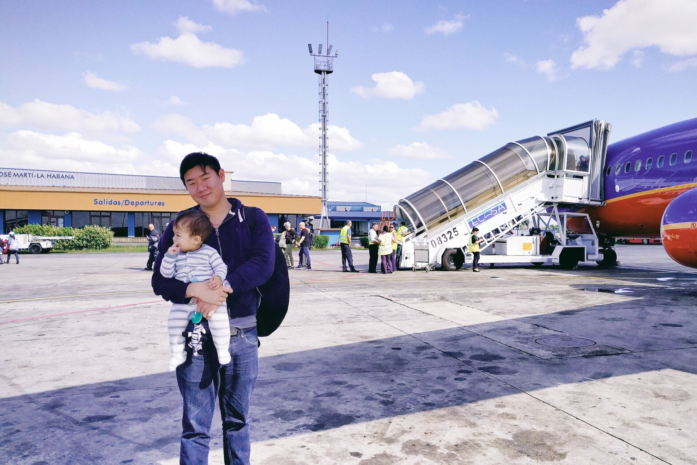  Steven and Elden (10 months old) after landing in Cuba 