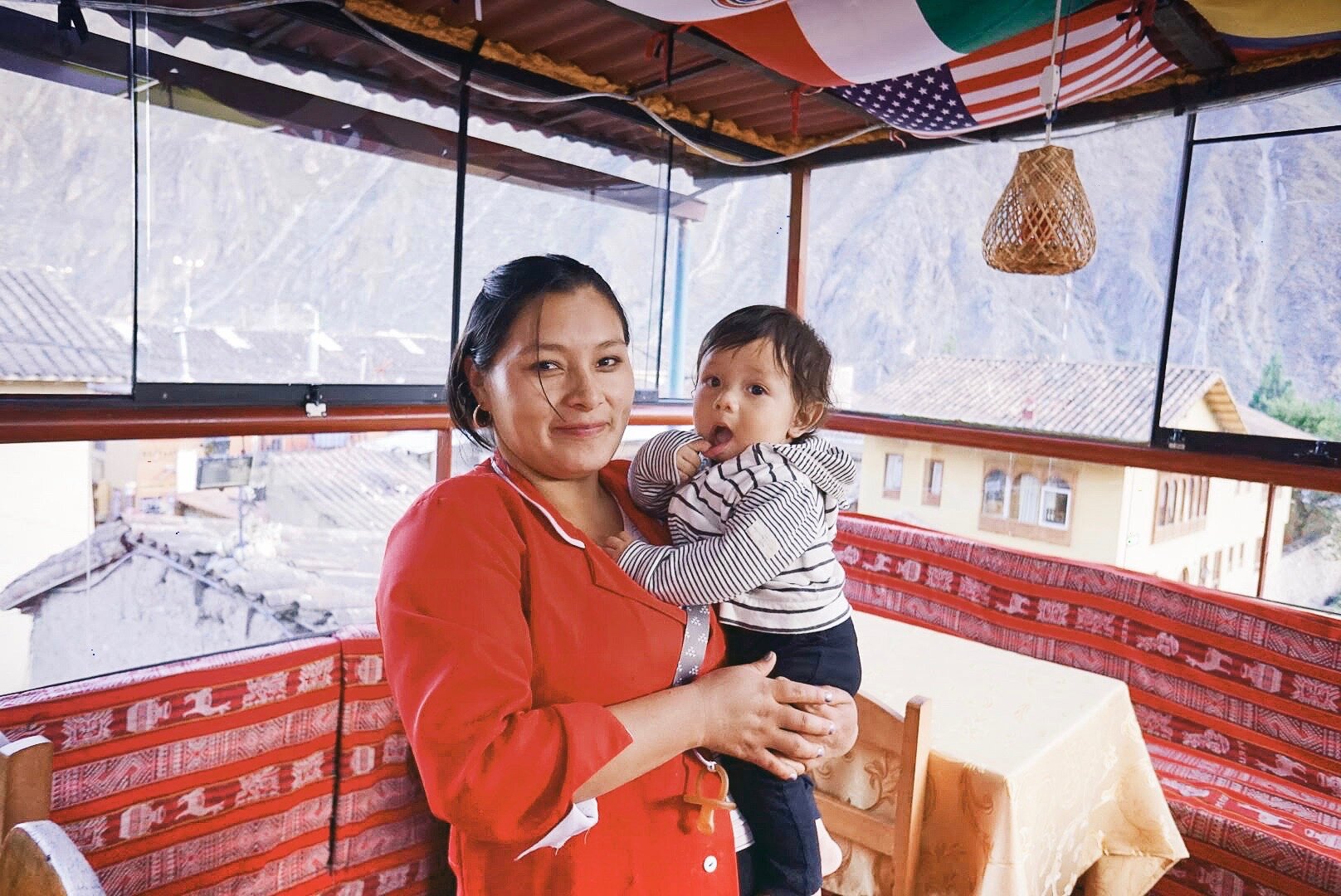  Waitress at Inka’s Tower holding Orlo (6 months old) 