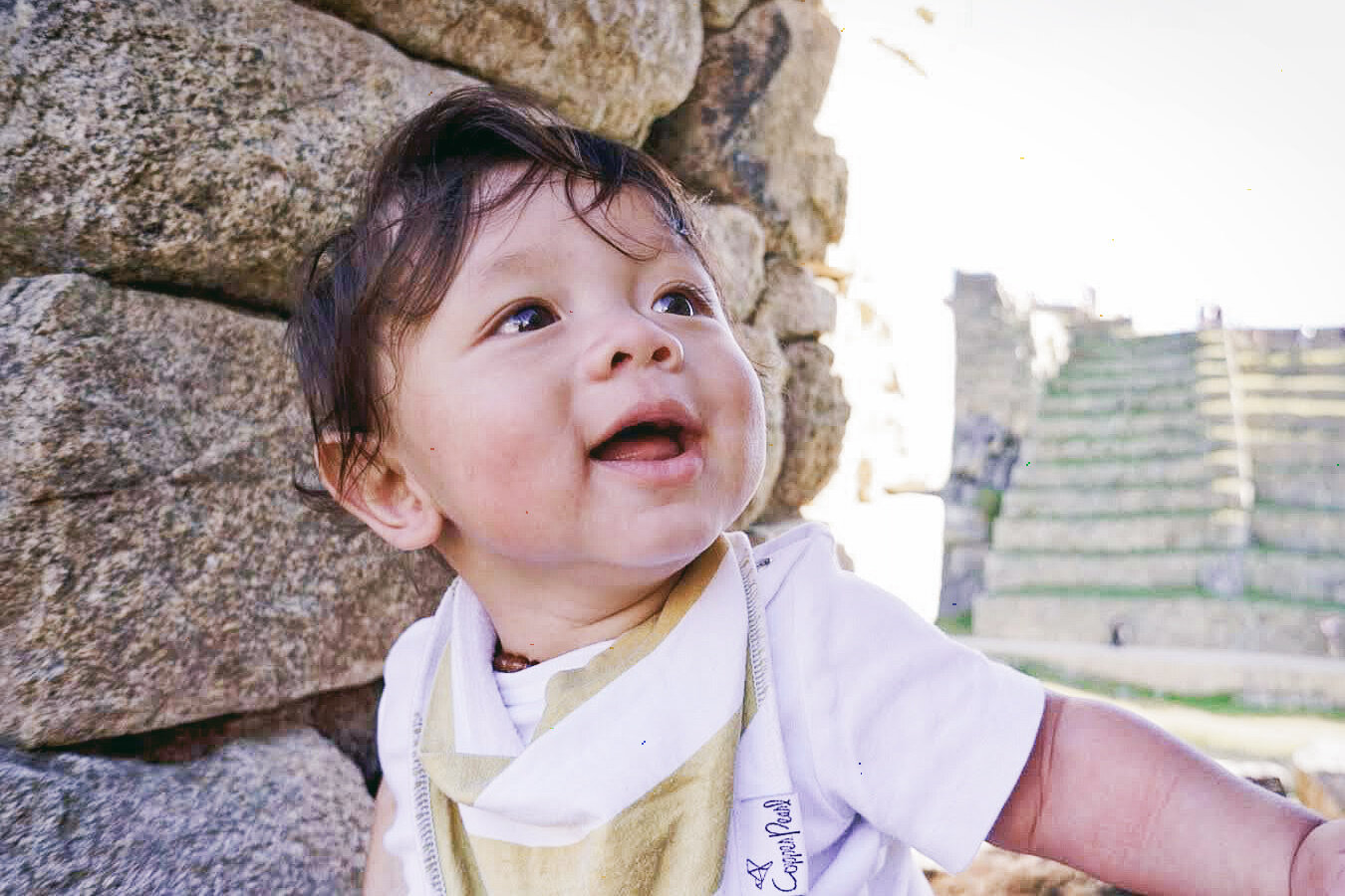 Orlo (6 months old) post nap, post diaper change checking out the sights