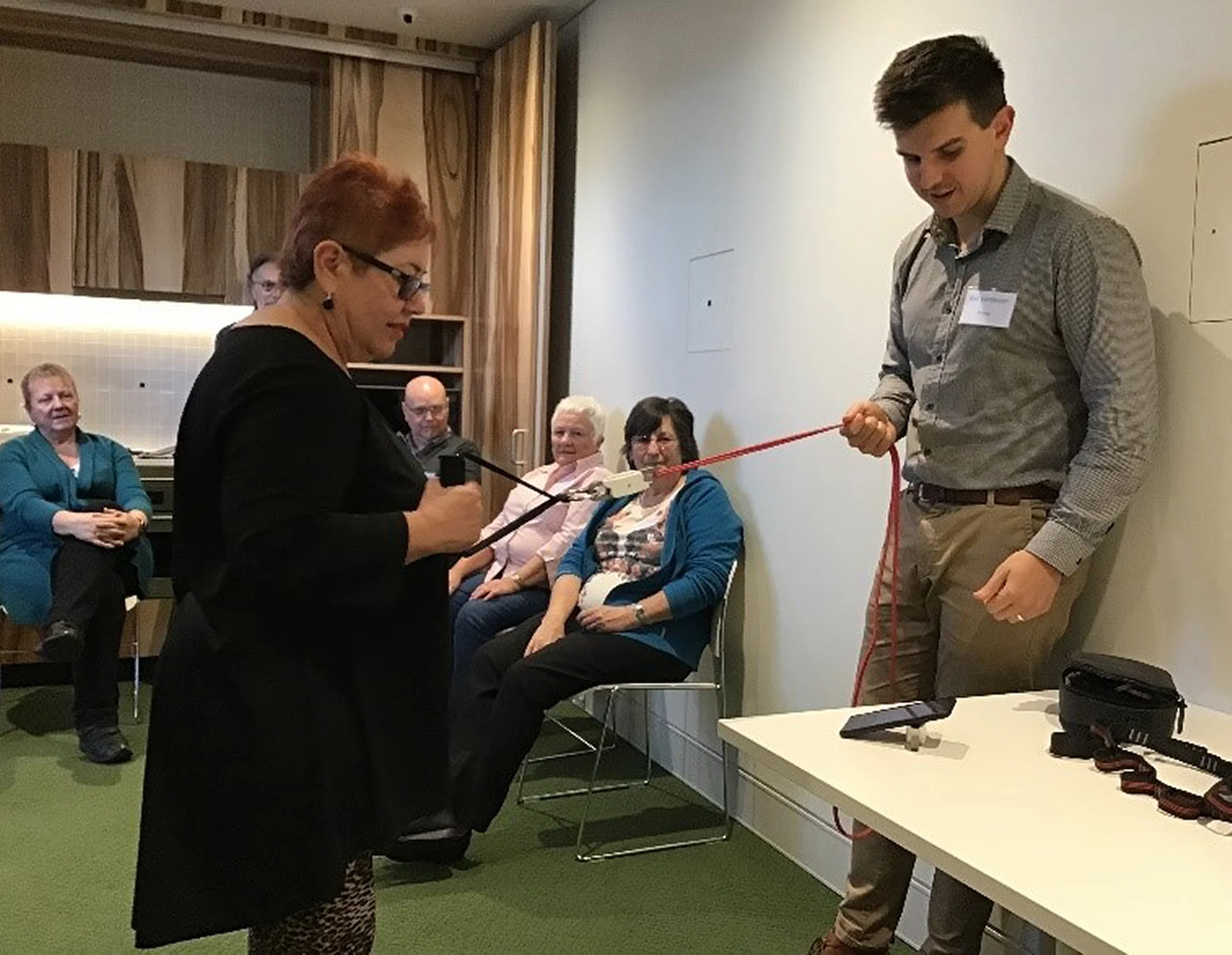 Vicki and Alex during the exercise project.