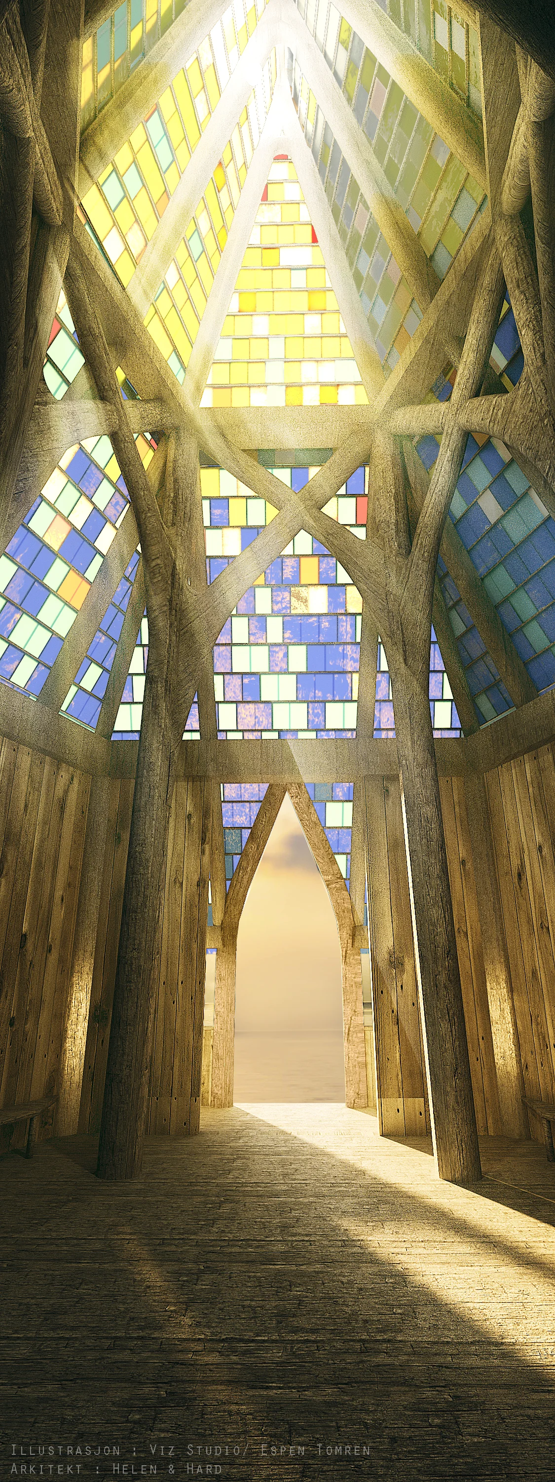 Cathedral Interior. Illustration by Helen & Hard