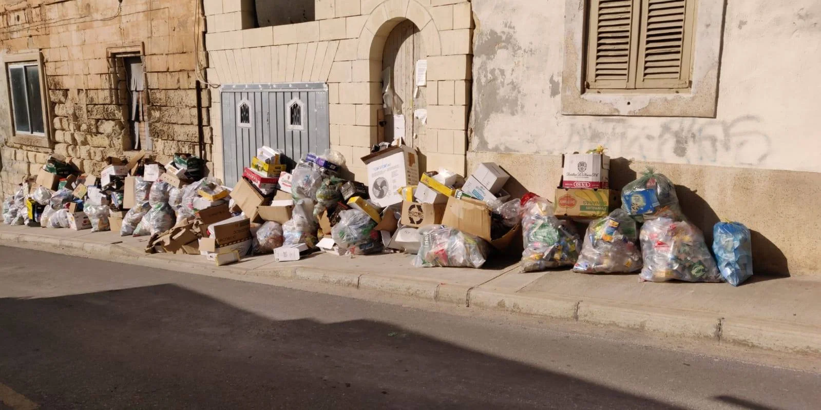 Street in Sliema this morning - a sight too common around Malta