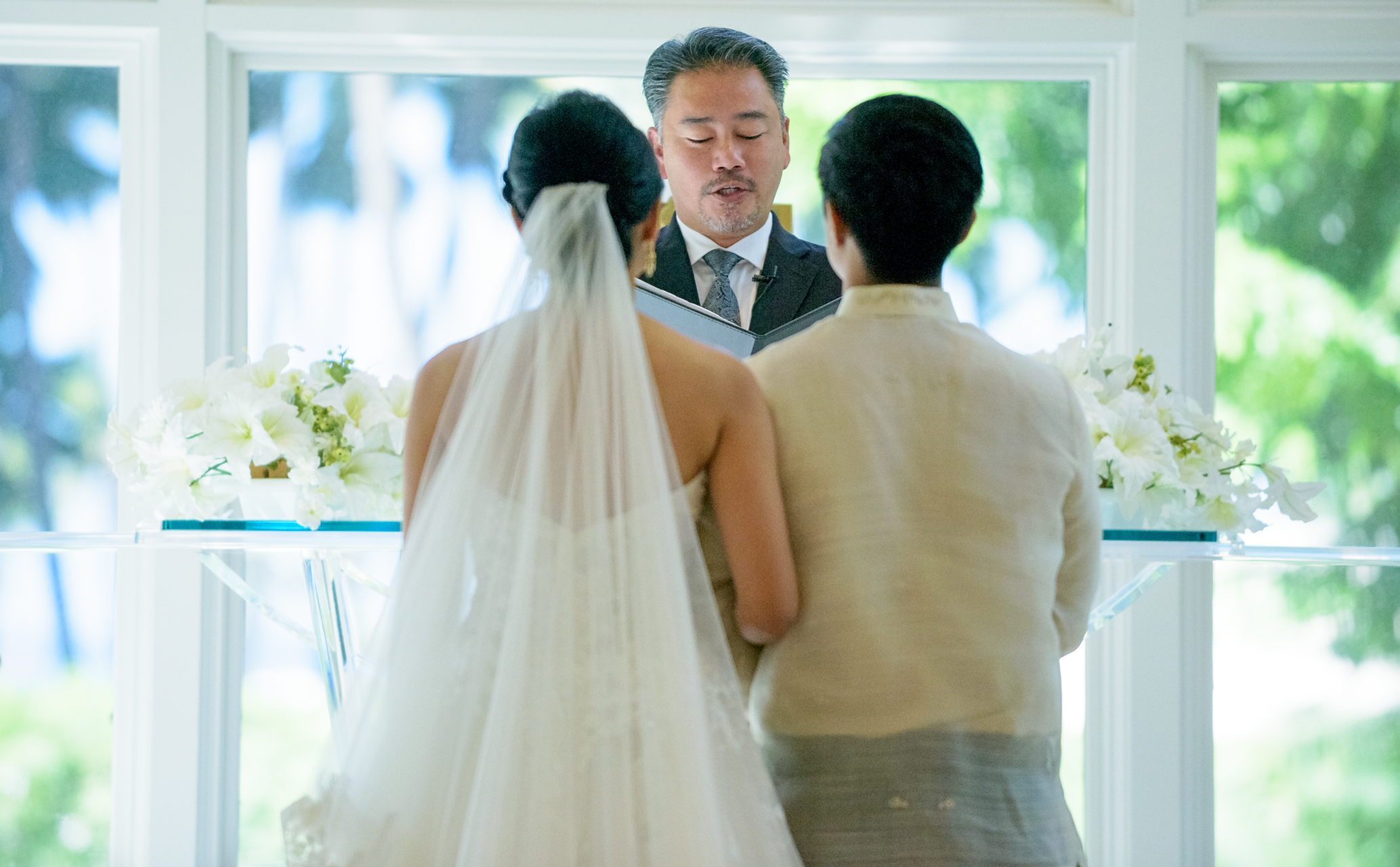 Wedding ceremony at Akala Chapel at Hilton Hawaiian Village