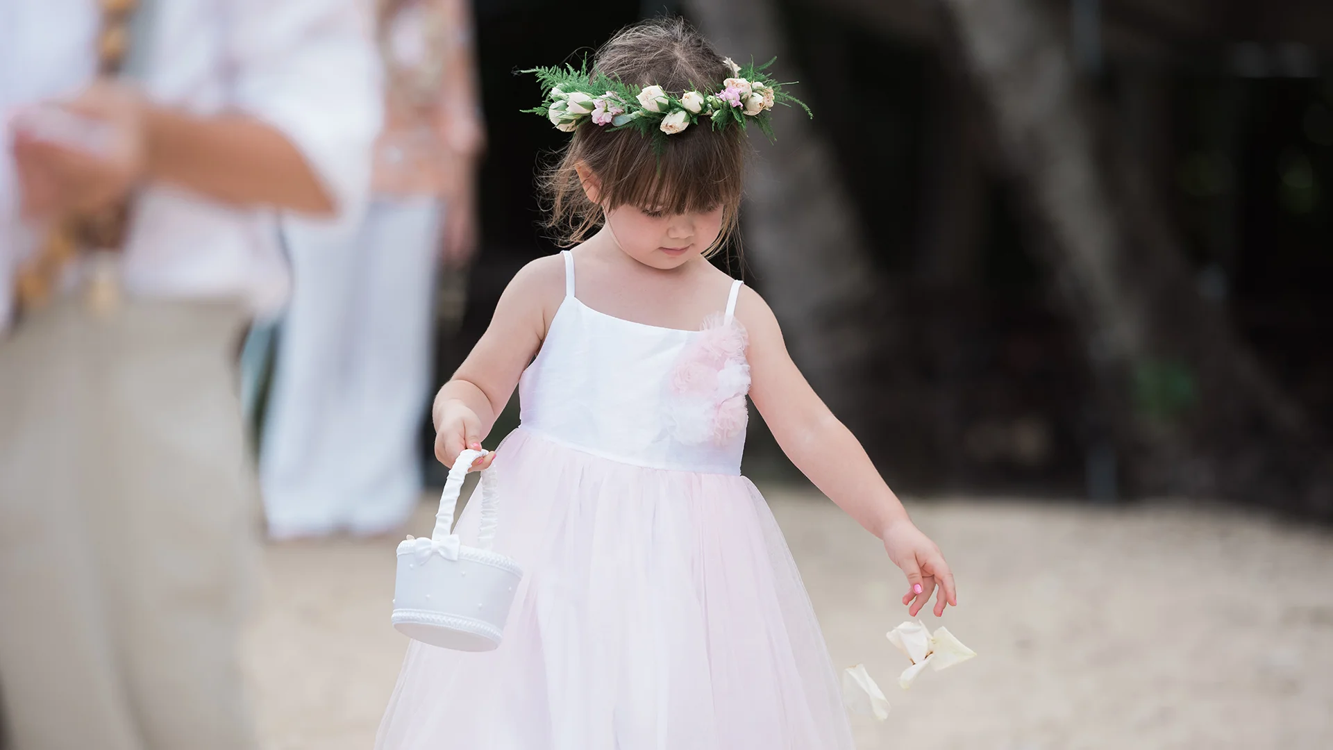 A destination wedding at Kualoa Ranch Secret Island, Hawaii.