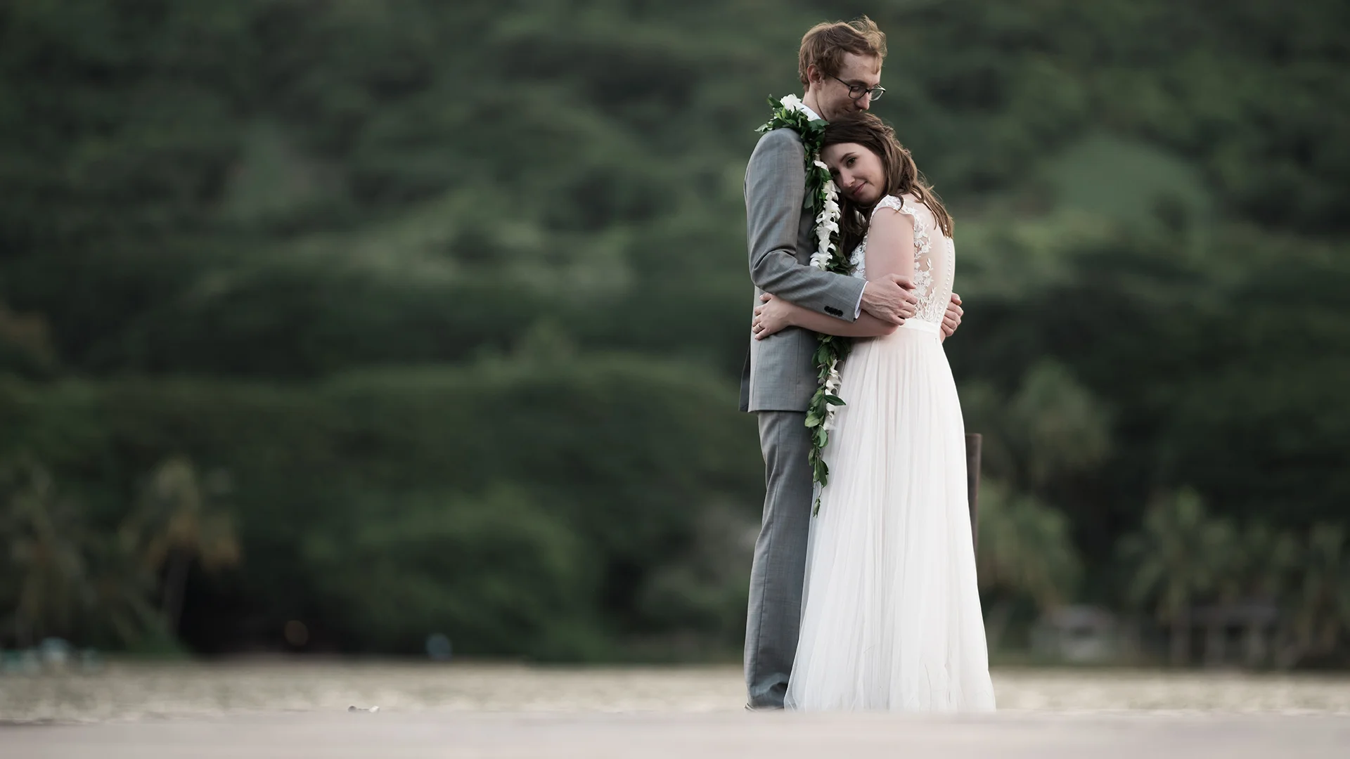 Destination wedding at Kualoa Ranch Hale Nanea, Hawaii.