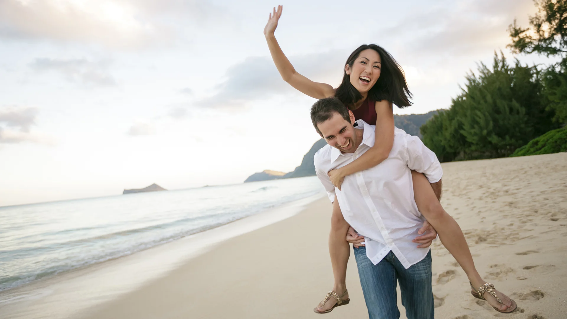 A fun engagement session at Sherwood Forest in Waimanalo, Hawaii.