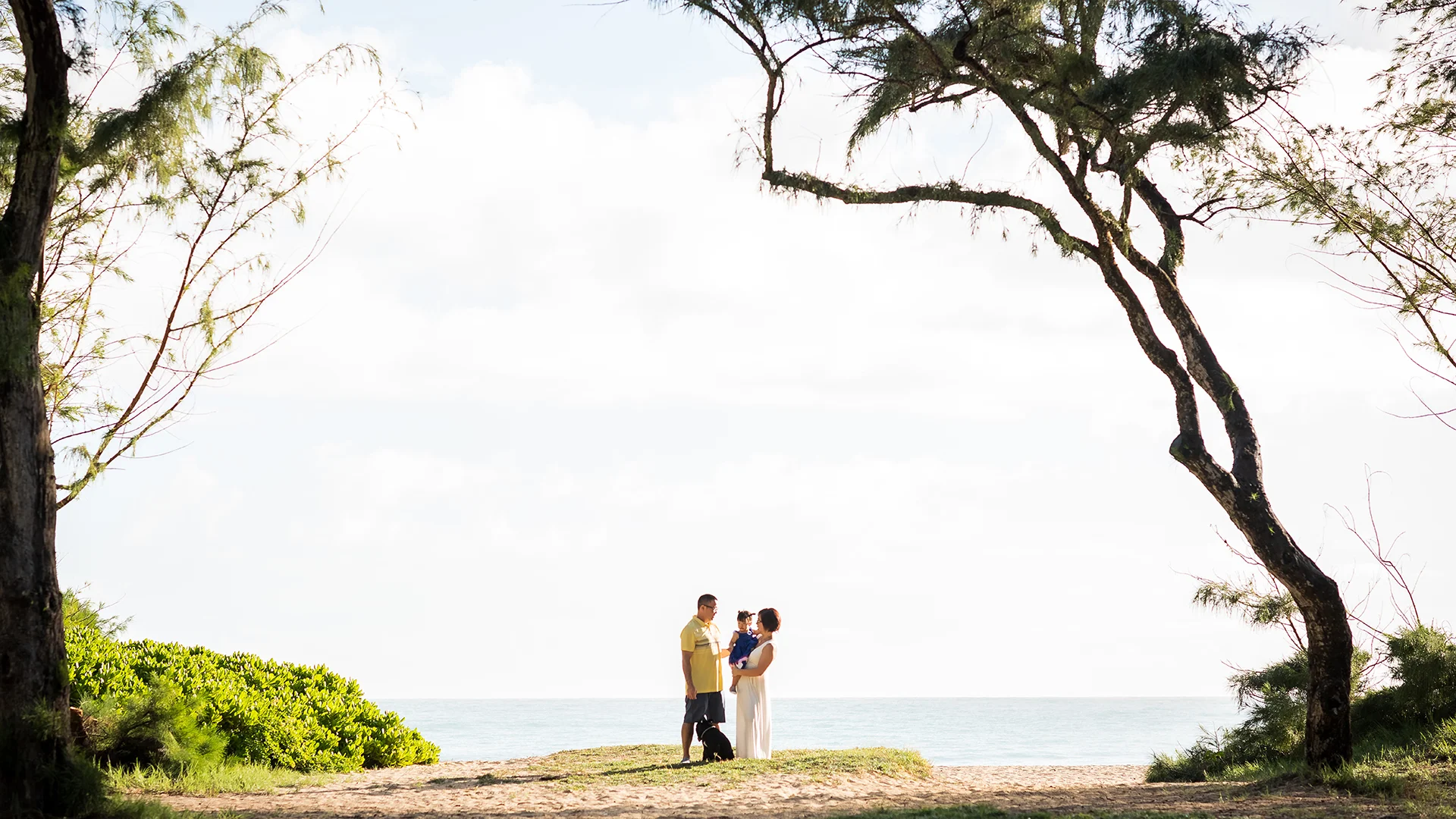 Family portraits at Sherwood forest in Waimanalo, Hawaii.