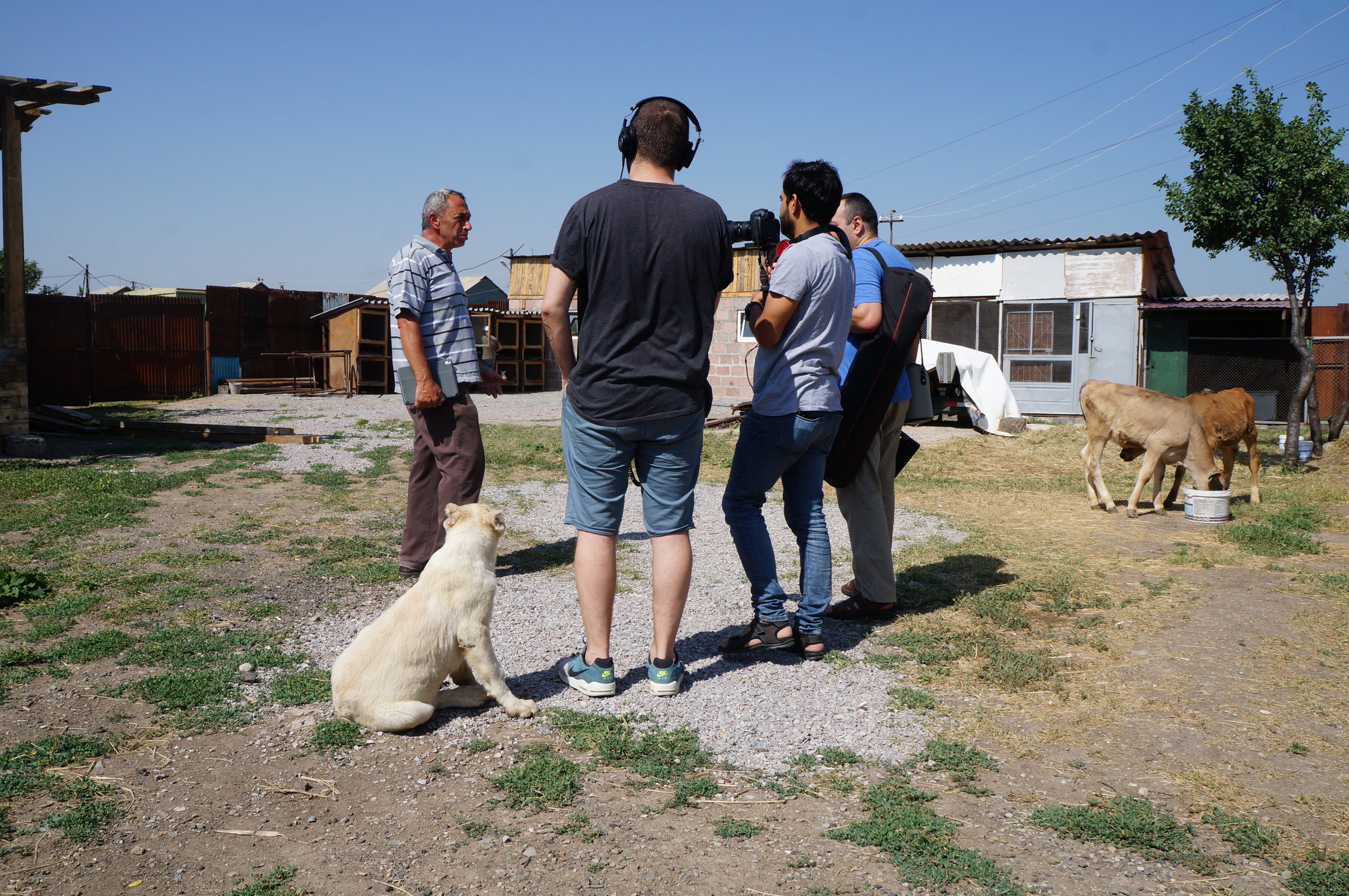 Vahan Tumasyan, the director of Shirak NGO, being interviewed for a documentary.