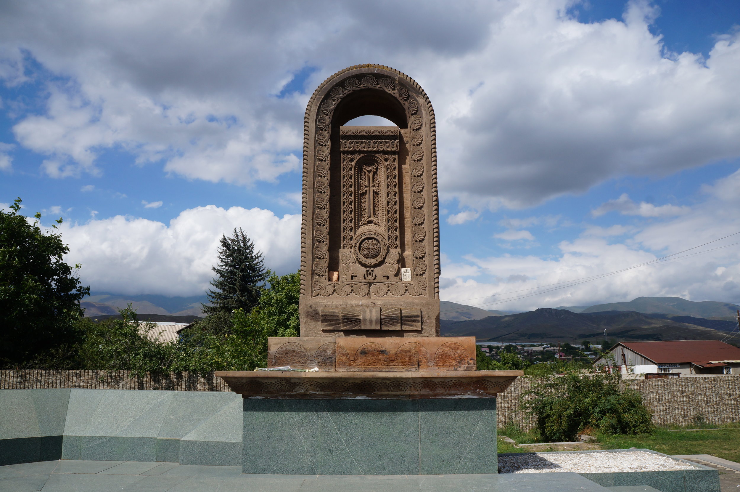 A memorial to the victims of the earthquake in today's Spitak city center, where citizens gather every year on the anniversary of the earthquake to remember loved ones lost. 