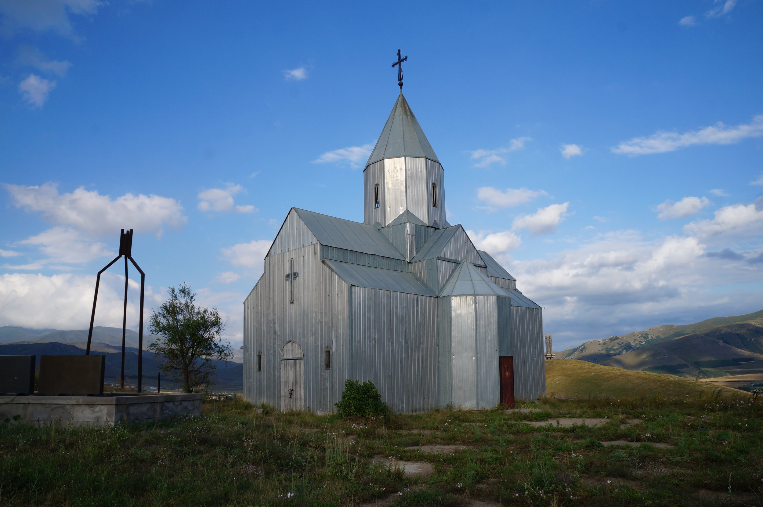 This church was built quickly after the tragedy to be a symbol of comfort and renewal. Constructed entirely of sheet metal, instead of traditional Armenian stone, it stands unique.