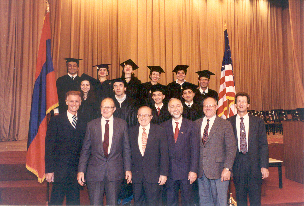 The first graduating class of the university in 1993.