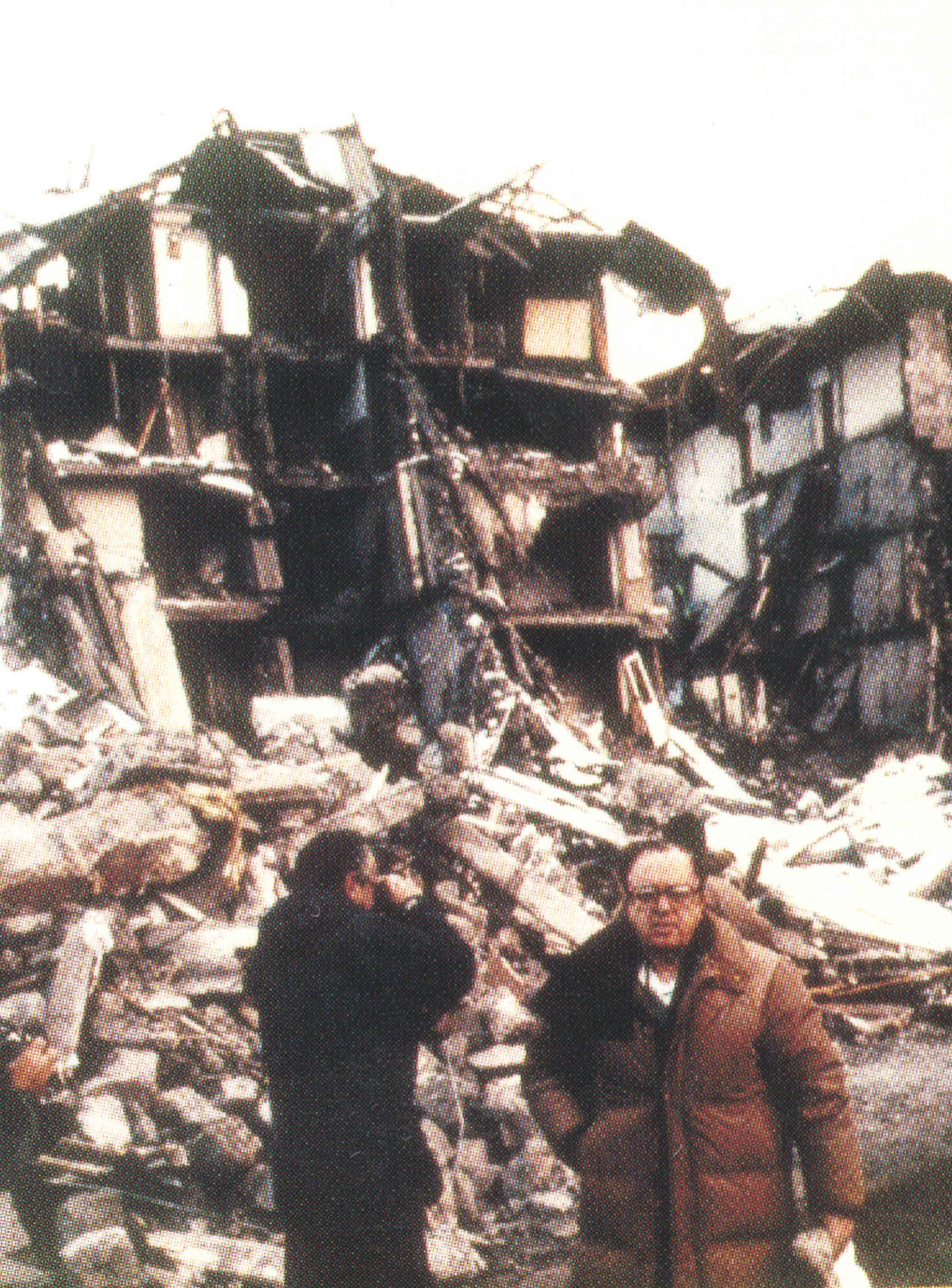 Dr. Mirhan Agbabian surveying the earthquake impact in 1989.