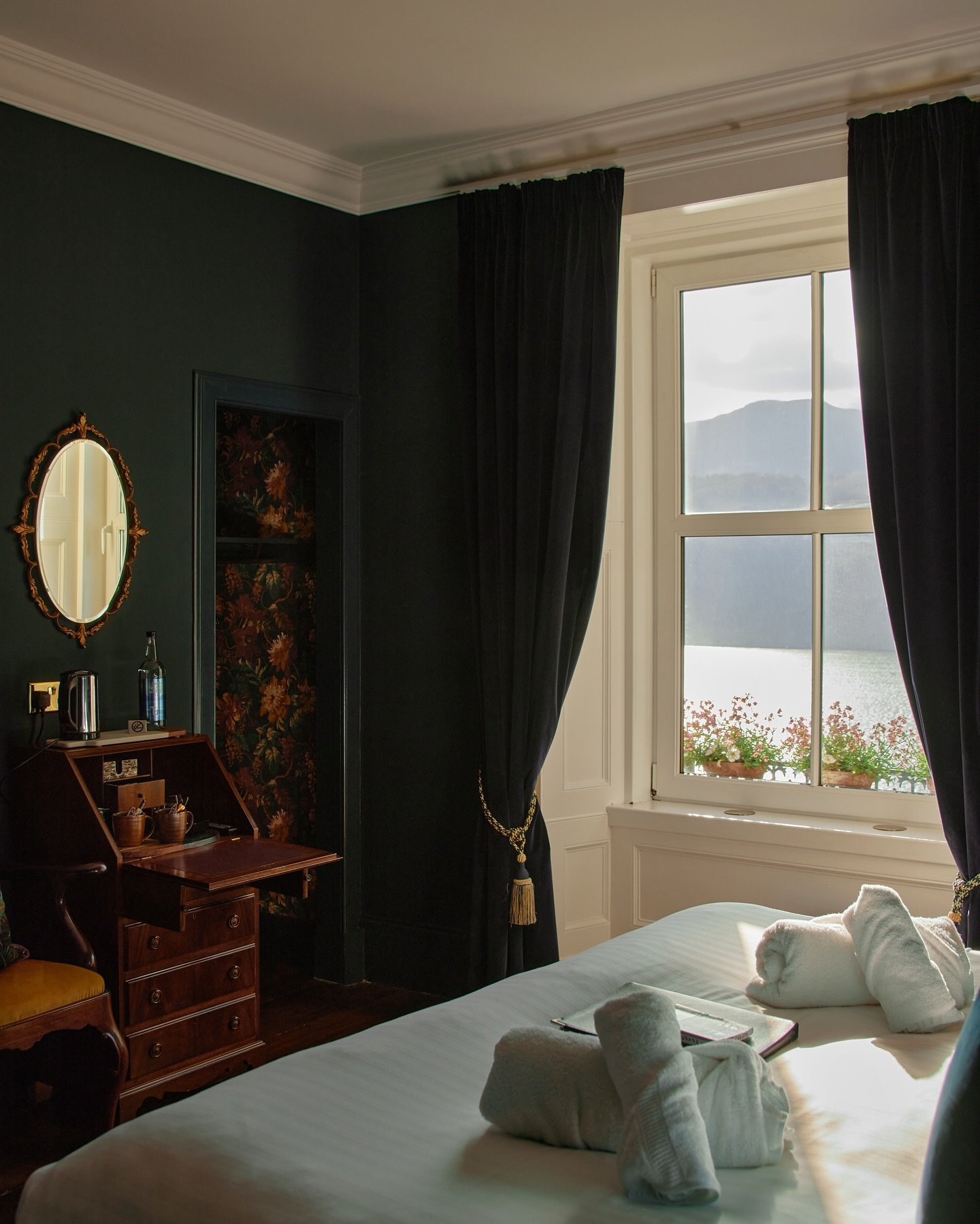 Did you know our seven guest bedrooms are all totally unique? Styled and priced individually, with varying views and amenities you can tailor your stay exactly to your requirements. 

Pictured is Room 2 with its stunning view looking out across Loch 