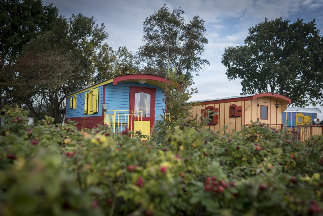 Kunterbunt: die Zirkus- und die Schäferwagen (Copyright: Axel Martens)