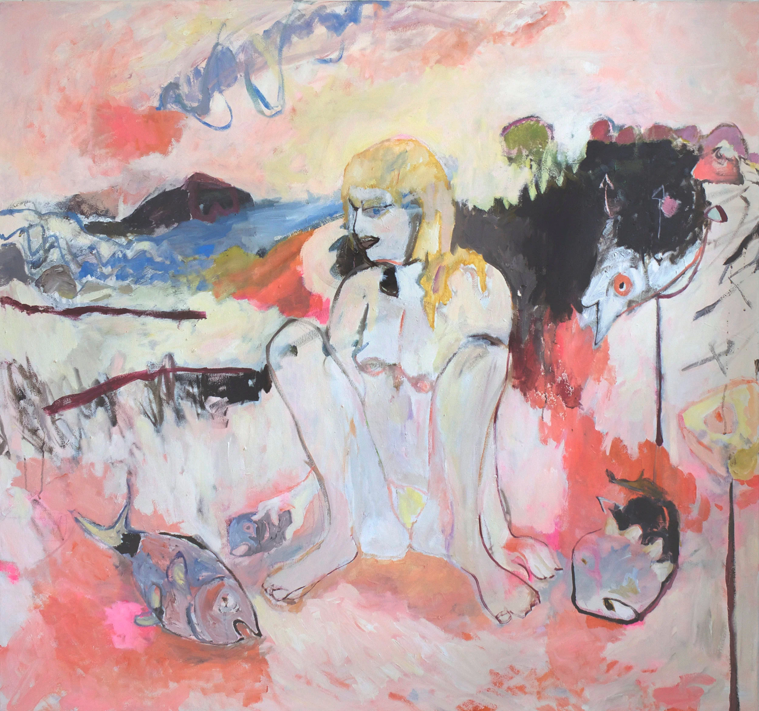 Beach oil on canvas, 130 × 140 cm, 2017