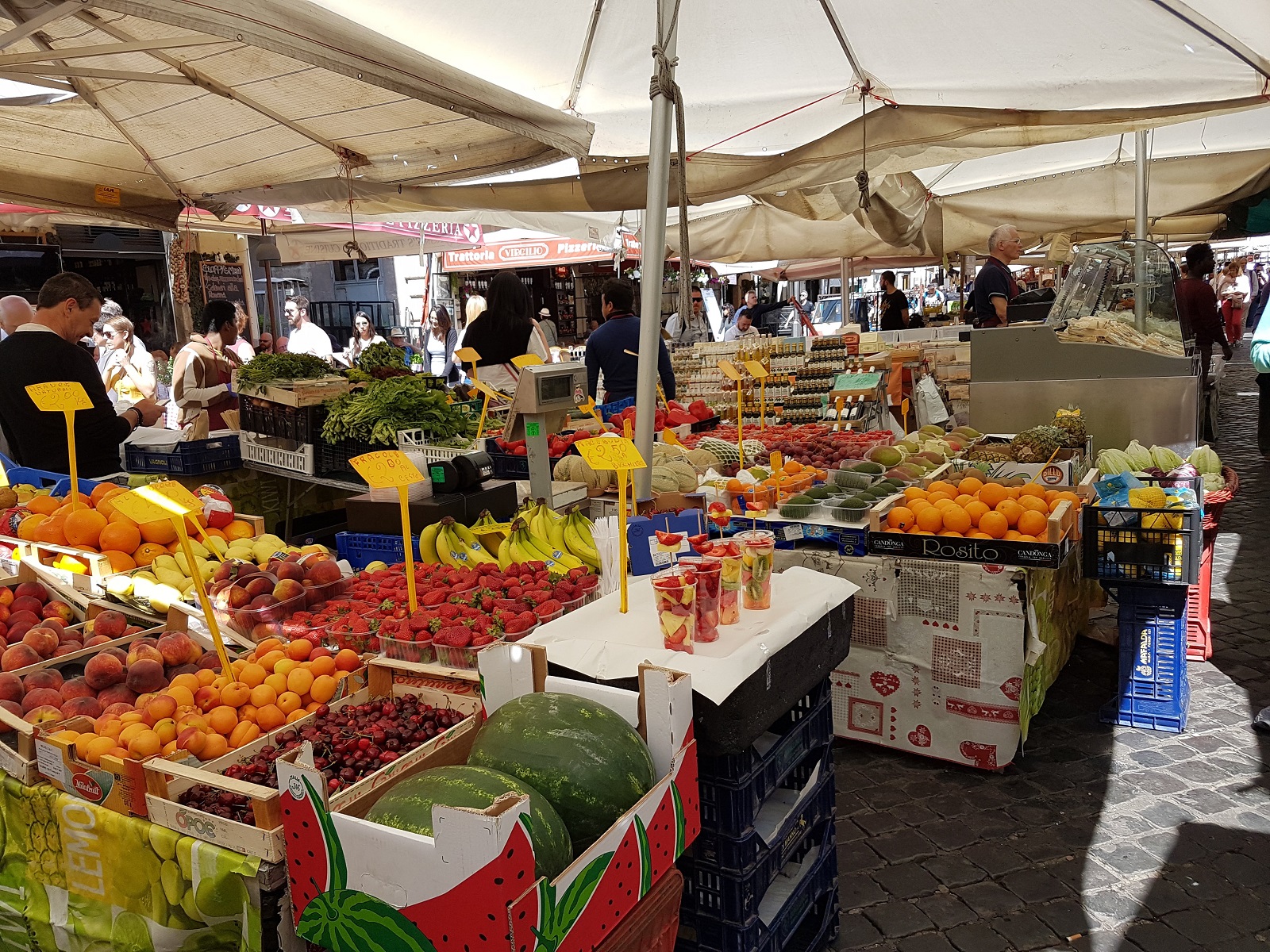 Campo de Fiori - by day a food market, by night a drinking haunt