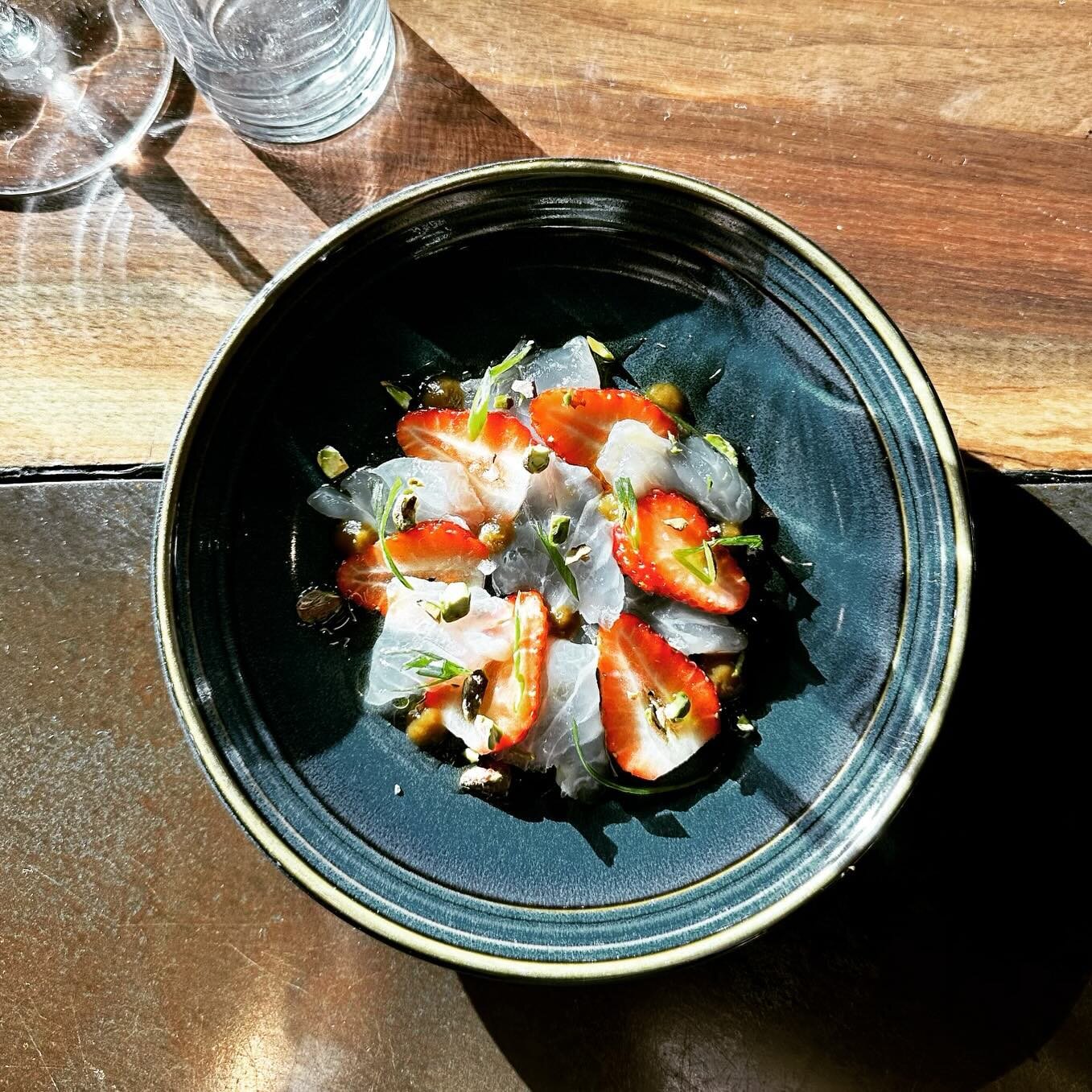 We just can't stop salivating 🤤 .  Periodt! Full stop!

Black bass crudo with preserved spring greens, strawberry, pistachios &amp; scallion. If you sleep on this, you lose on this......

#bringyourCRUDOwn #sofreshsoclean #thisishowwedoit #bostonfoo