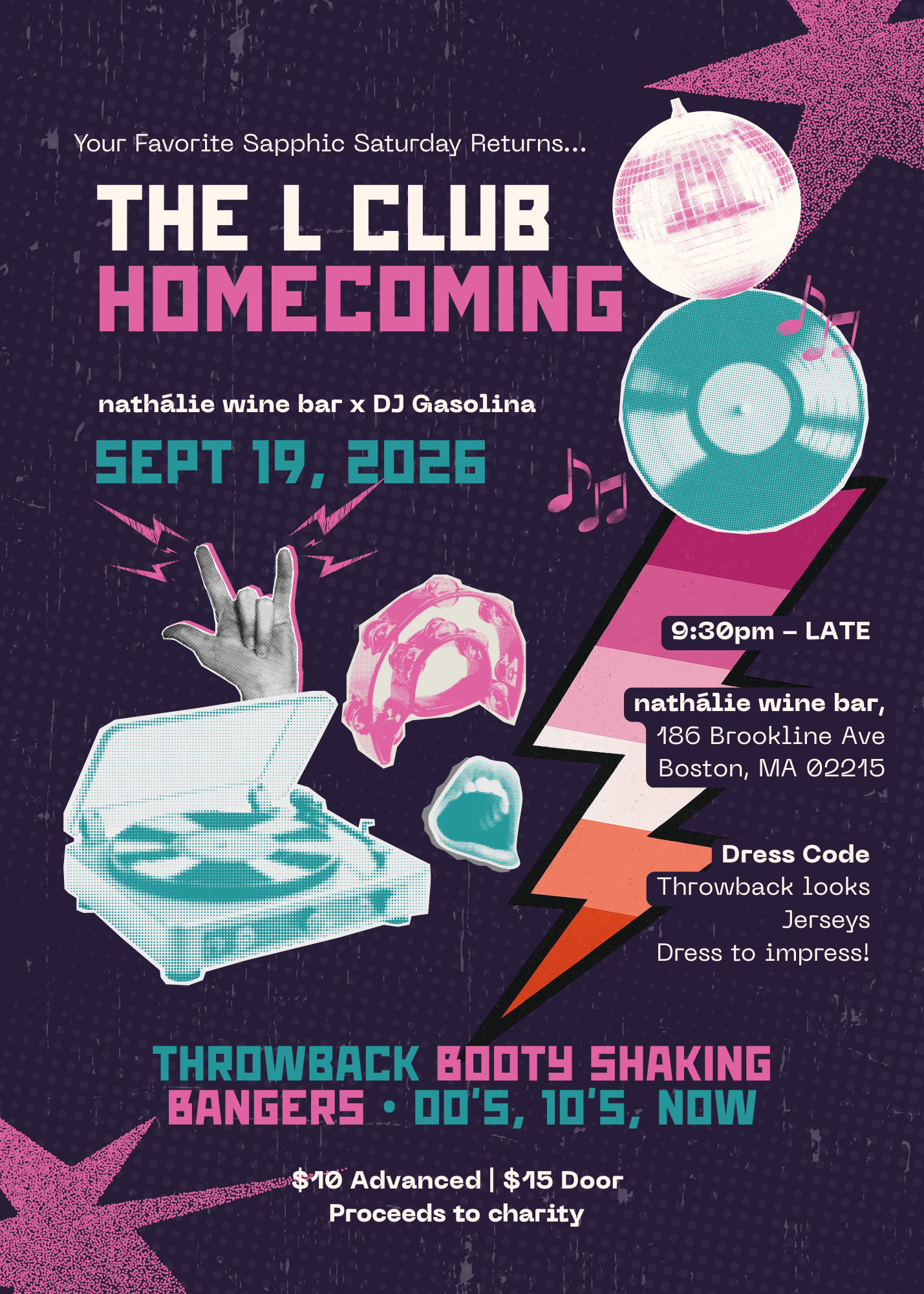 Pink Teal and White Grunge 90's Dance Party Invitation.png