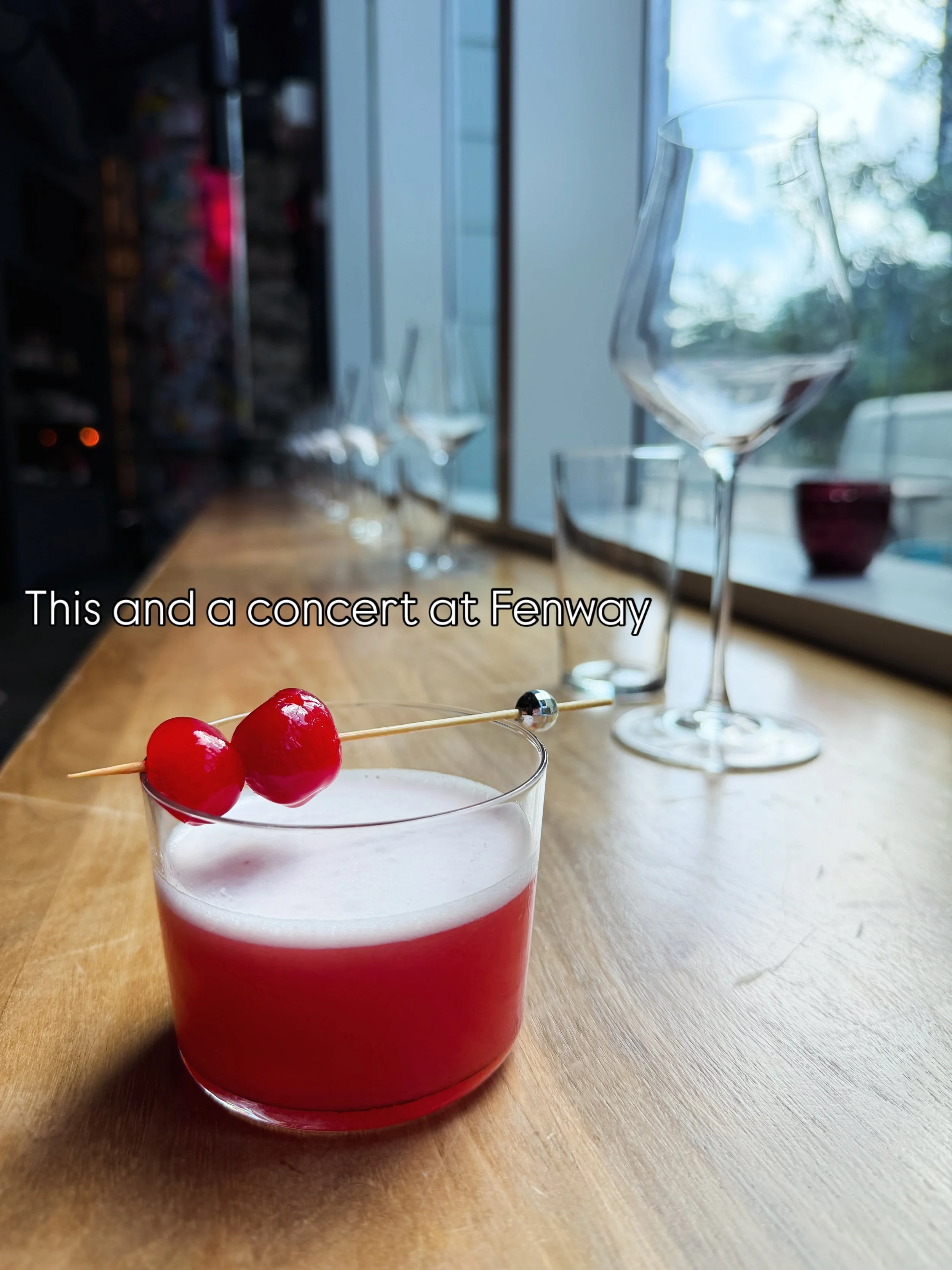 It may not quite be Stick Season but we&rsquo;re ready for @noahkahanmusic at @fenwaypark all the same.

Meet the Drunk Dial - cherry infused @wildturkey honey whiskey, a little vanilla and cinnamon, a touch of lemon, some aqua faba, and whiskey infu