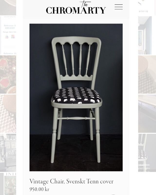 Painted Vintage chair. Svenskt tenn covered seat. Our third in the webshop. Perfect for kids&rsquo; rooms or simply to put a smile on your face. Free delivery in Oslo. Link in bio. #svenskttenn #thechromarty #estridericson #chiavari #vintage