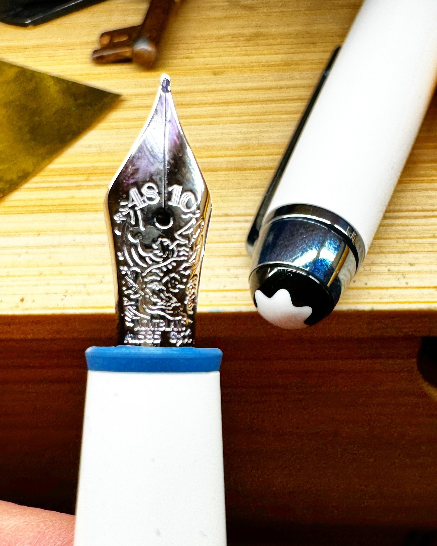 Happy Montblanc Monday!

Sharing a Glacier Classique in for a tuning.  The traditional black is business forward but this white and blue is refreshing.

I&rsquo;m looking forward to seeing friendly faces at the DC Fountain Pen Supershow this coming w