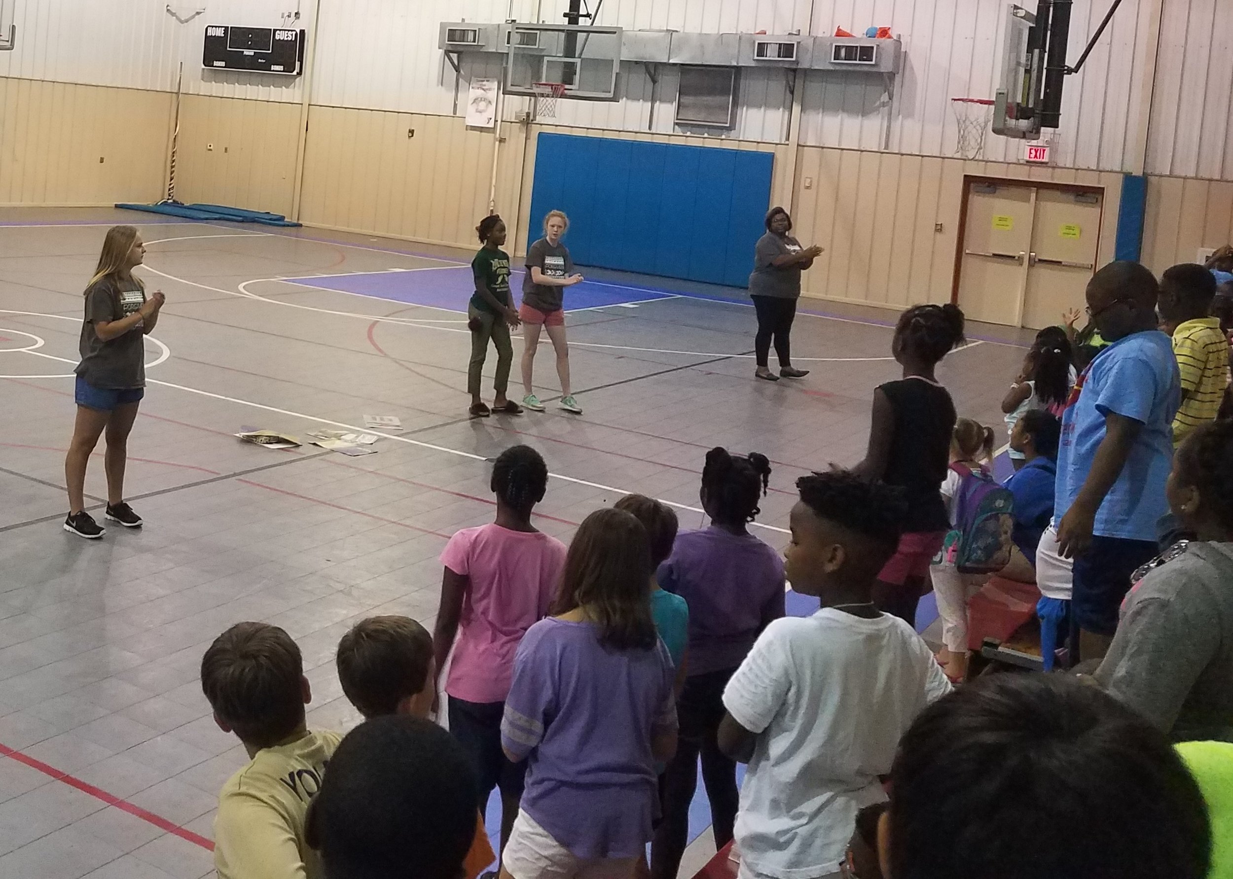  Mary Phyfer Parker, Liz Claxton, Ruth Barnes and students lead music at a  5-Day Club® at the Bell Road Goodtimes Center in Montgomery, Alabama.   