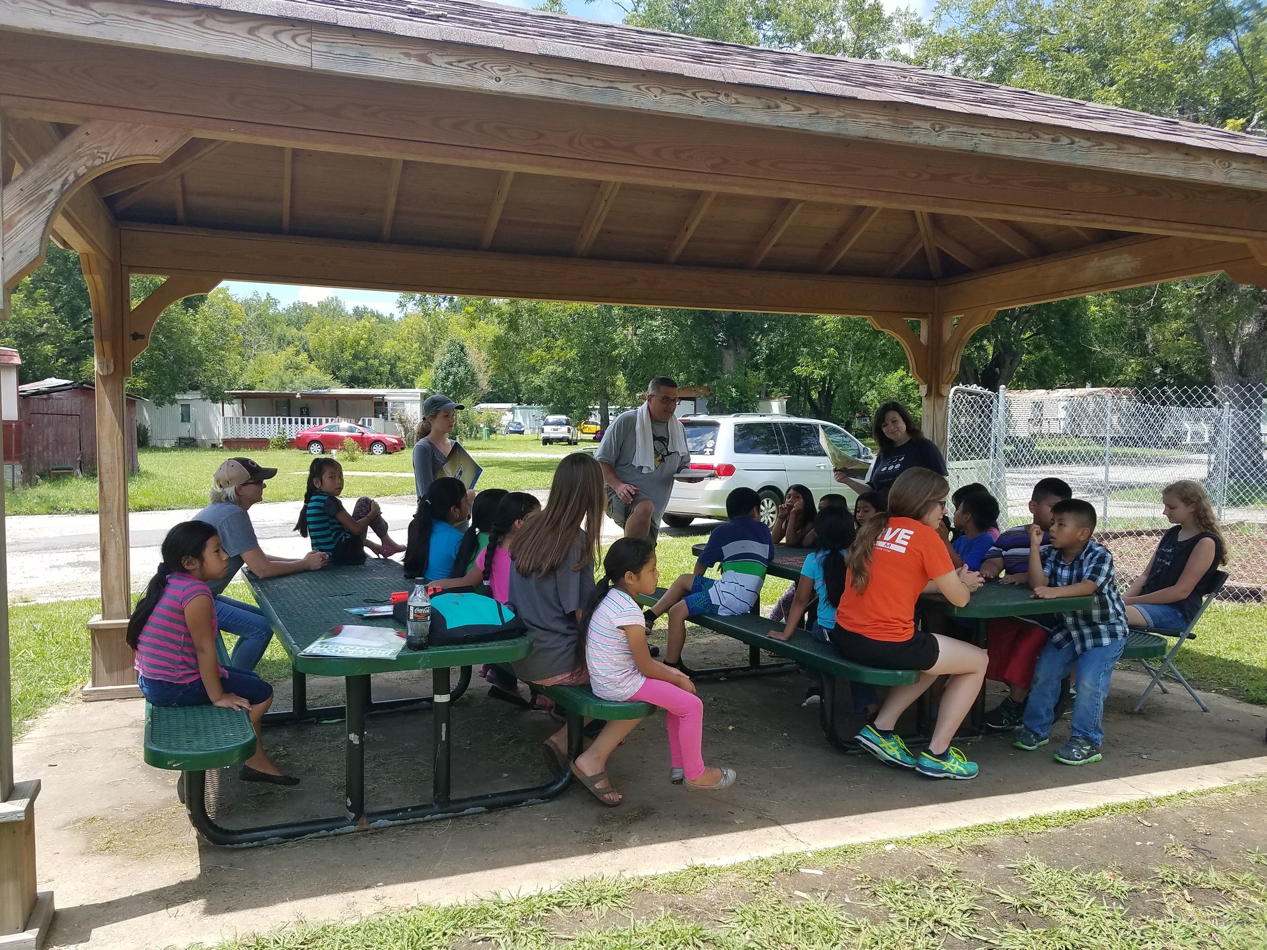  Children gather for  5-Day Club®  at Regency Park as part of a partnership between Gateway Baptist Church and  CEF®  of Central Alabama.    