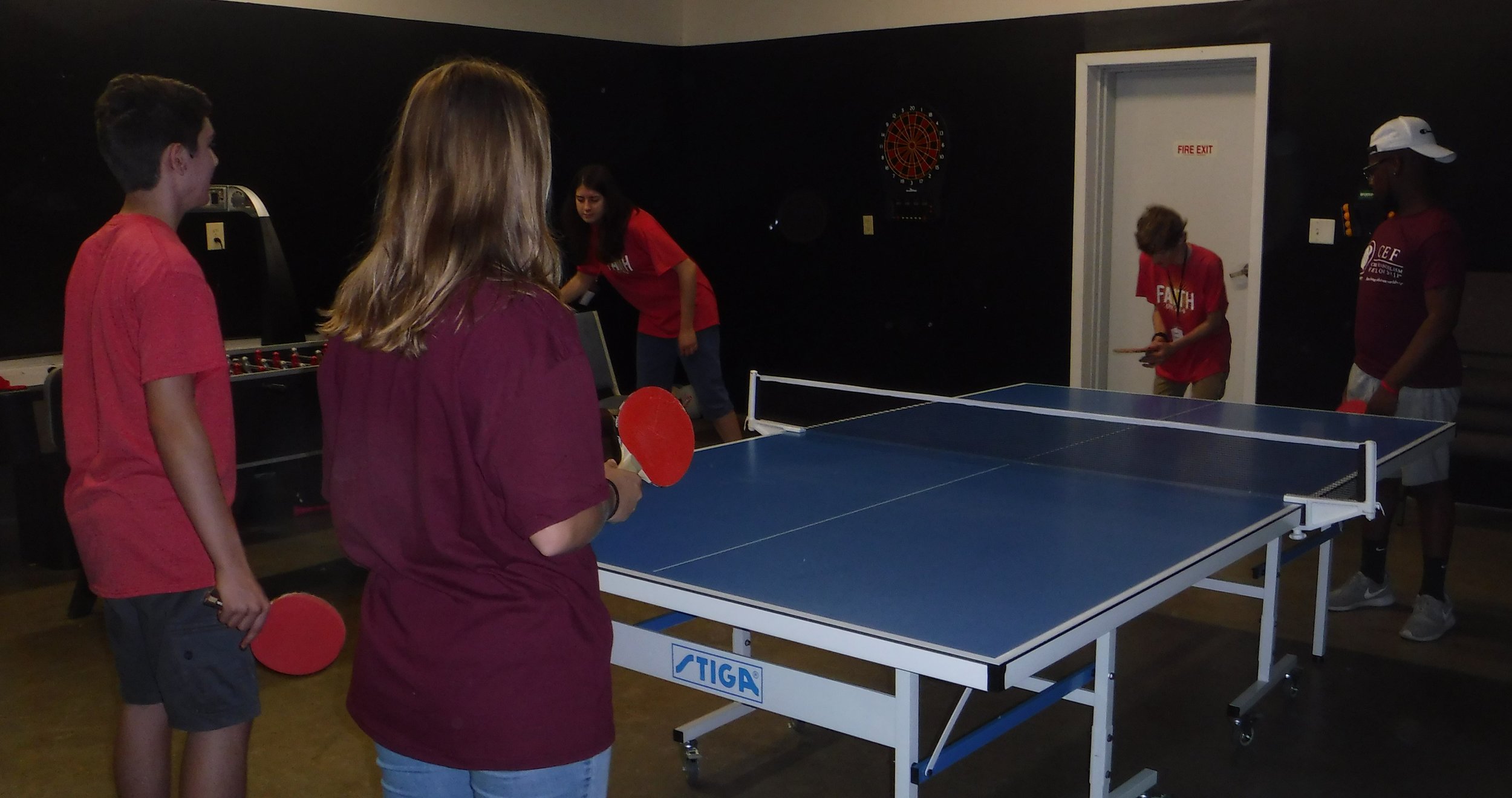   Christian Youth In Action ®  missionaries enjoy fellowship and competition during free time.  