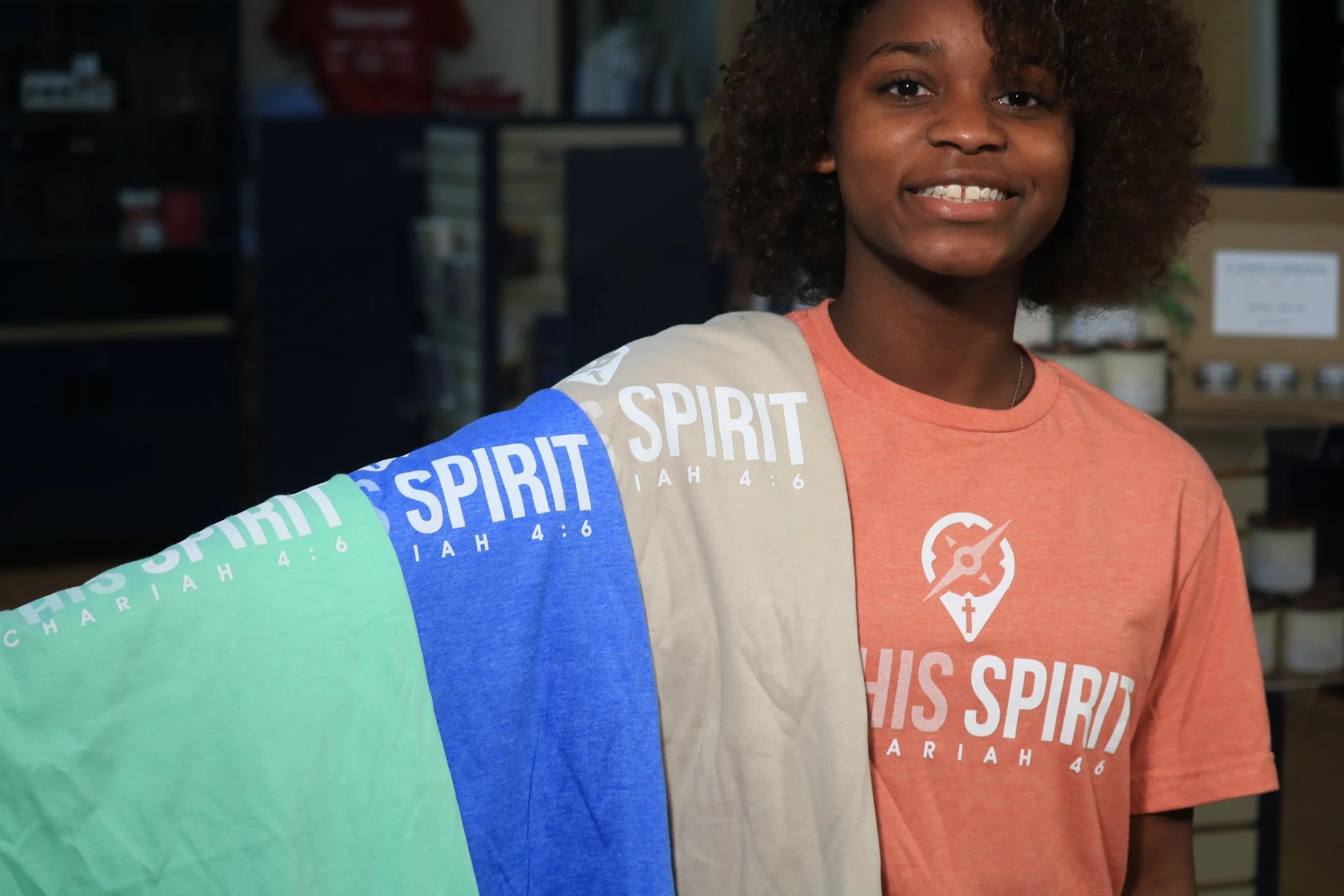 By His Spirit T-Shirts (Sand, Heather Bronze, Heather Royal, Mint)