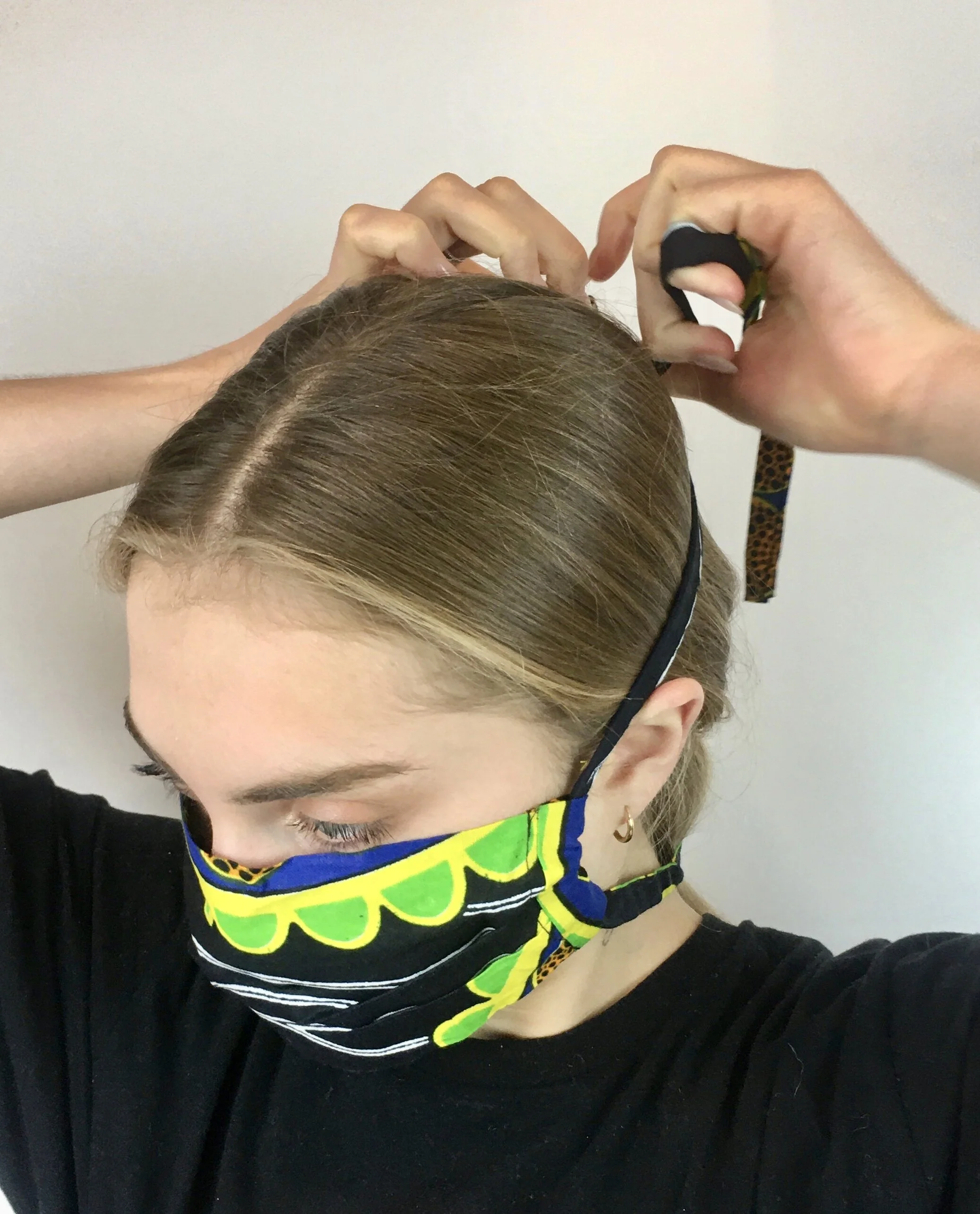 Kitenge face mask with string