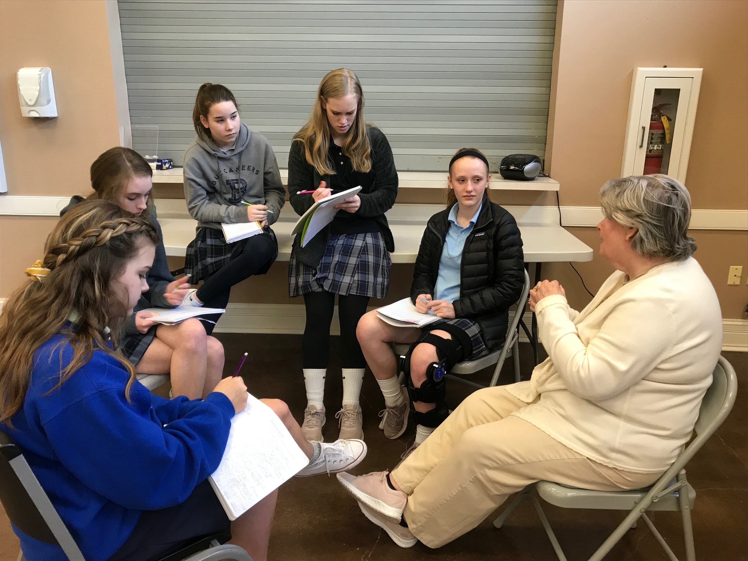 Eighth-grade students from Boyd Buchanan School visited Martin Boyd as part of their study of the book Tuesdays with Morrie . They were encouraged to ask questions, to seek wisdom, and to practice "being fully present."