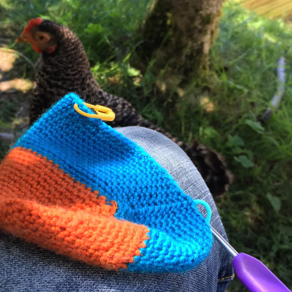 Crocheting in the garden