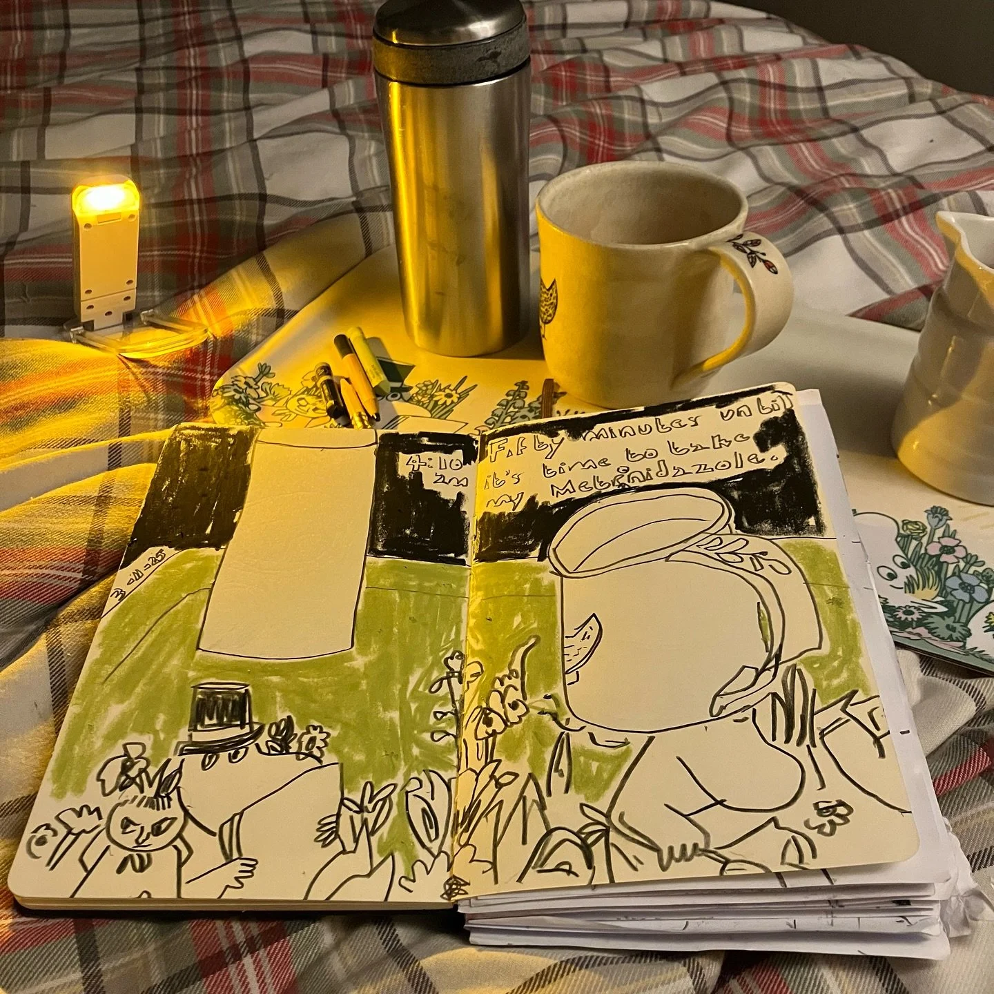 I&rsquo;m awake early and waiting for it to be time to take my first antibiotic of the day. 

I need to take three doses a day, evenly spaced. It was difficult to find three times that I would manage to be awake. I decided on 5.00 am, 1.00 pm and 9.0