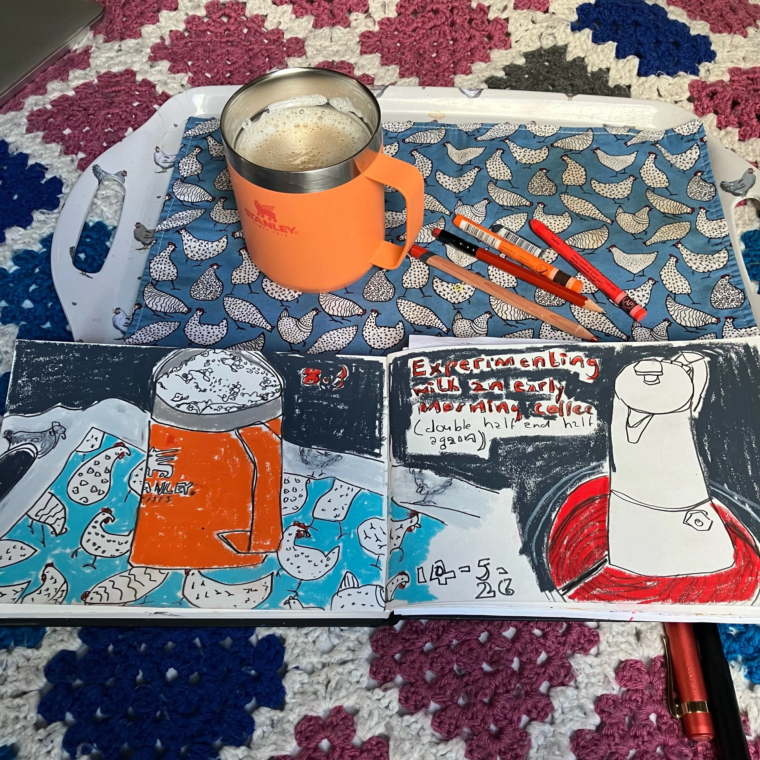 I&rsquo;ve been experimenting with some early morning coffee instead of tea this morning (!). I do love the ritual of making it.

I&rsquo;m trying half cow&rsquo;s milk and half almond milk to keep the carbs a little lower (and hopefully not spike my