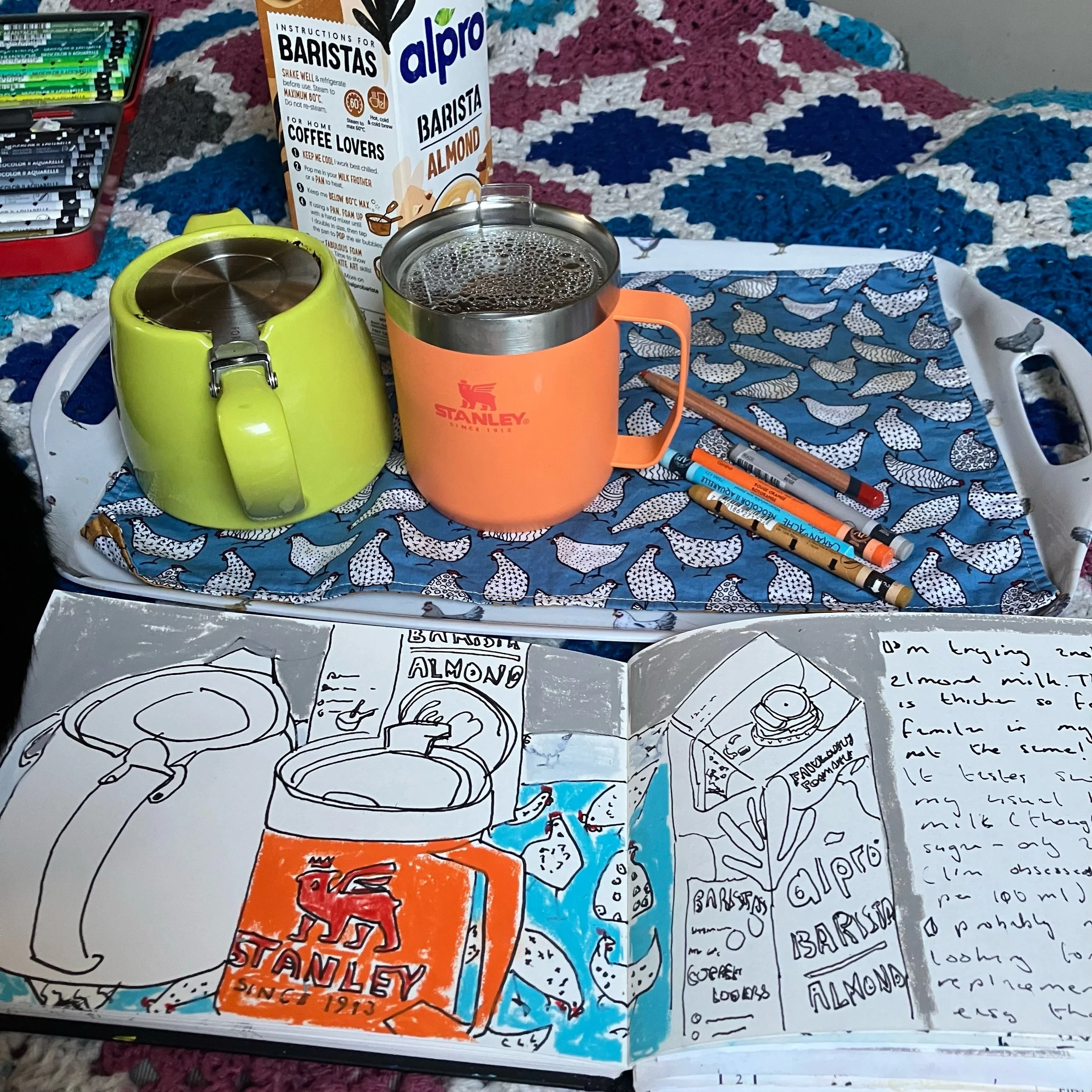 I&rsquo;m trying my third almond milk with my tea this morning (who knew there were so many varieties!).

I wonder if this one might be my favourite so far. It feels less &ldquo;thin&rdquo; than the last two. It&rsquo;s a little higher in carbohydrat