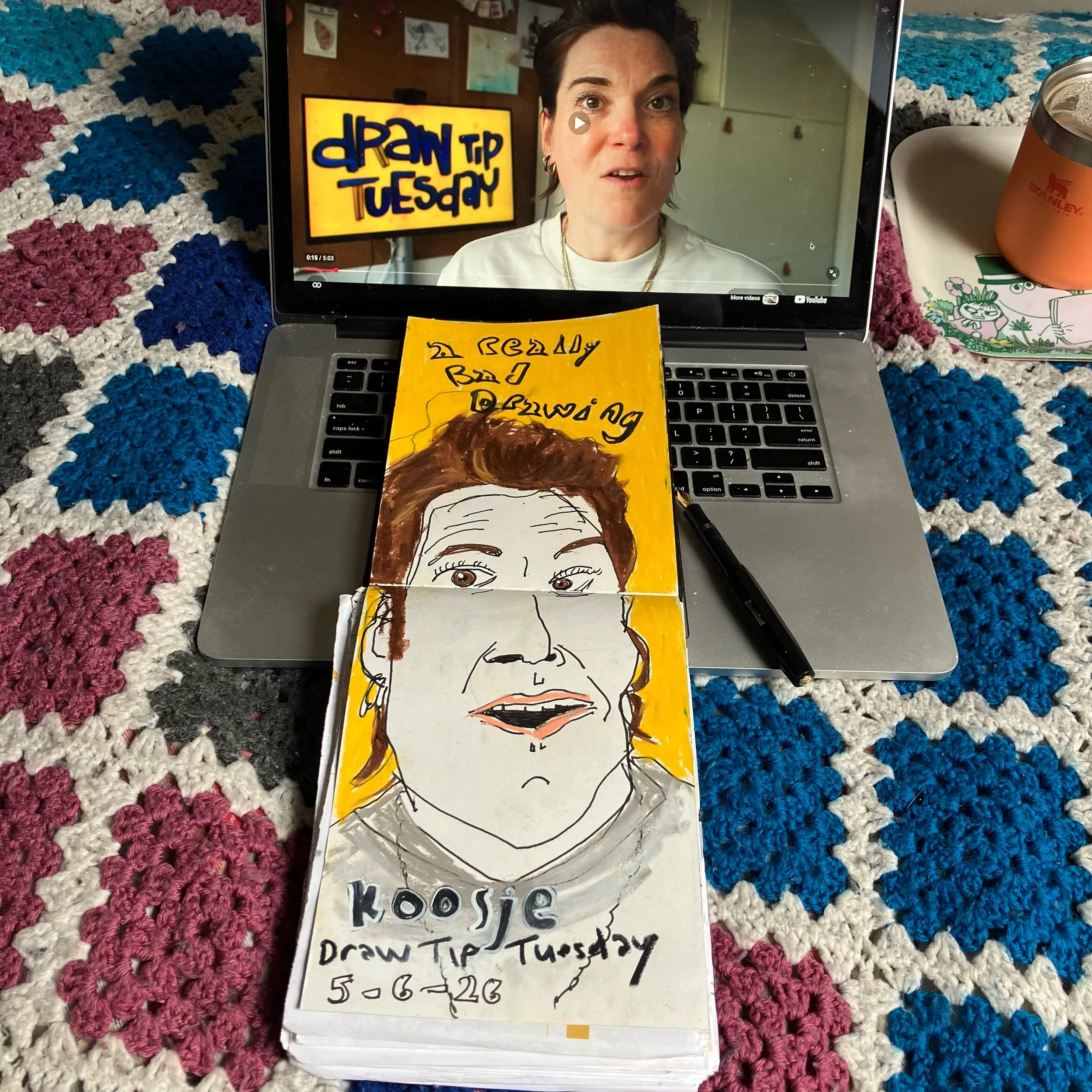 I was very excited to receive a new pen in the post &mdash; a Kaweco Sport with a double broad nib &mdash; but I&rsquo;ve been struggling with its juicy, thick lines.

For inspiration, I&rsquo;ve been watching some of @koosjekoene&rsquo;s excellent D