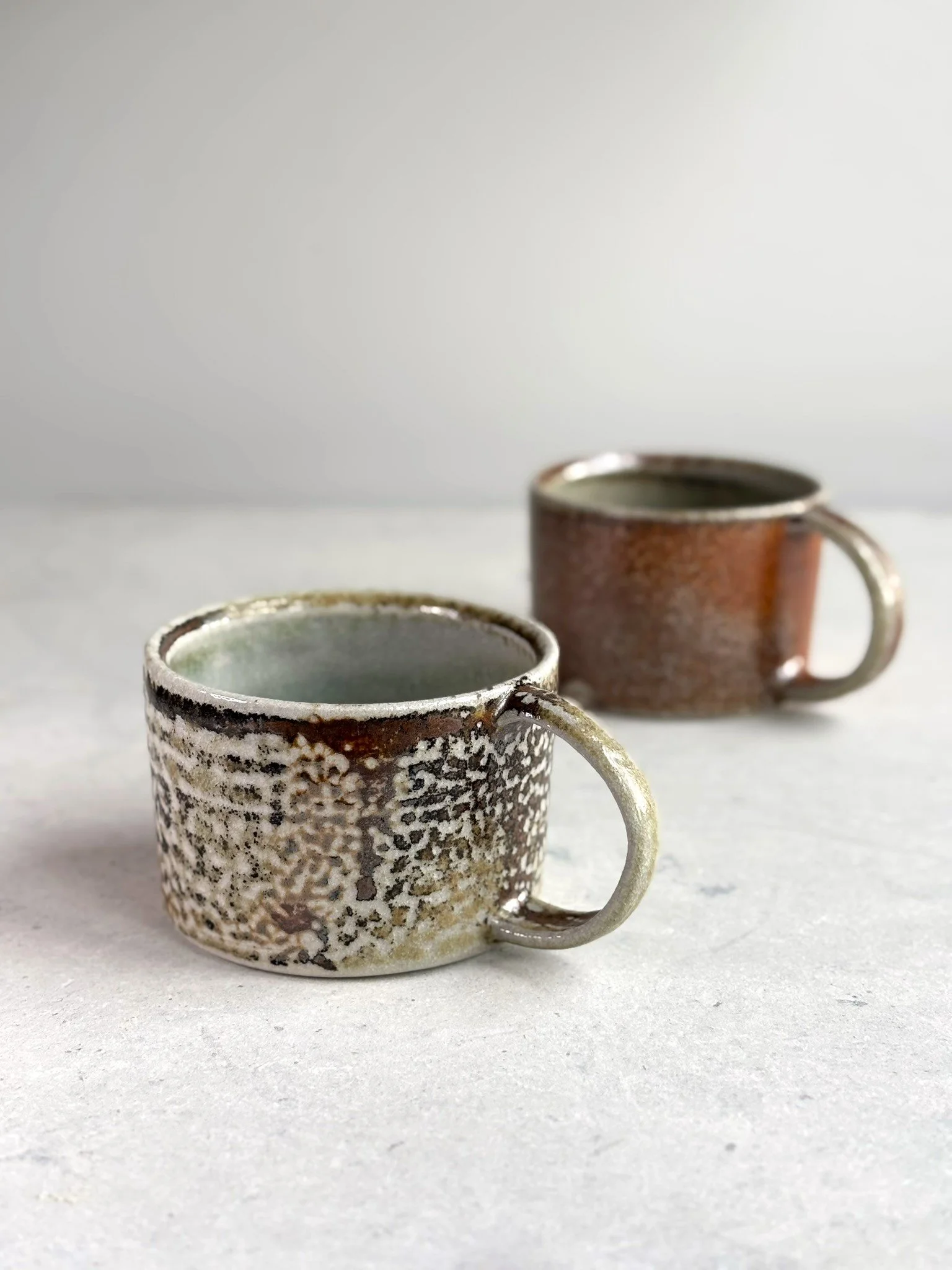 Pair of Soda Fired Espresso Cups