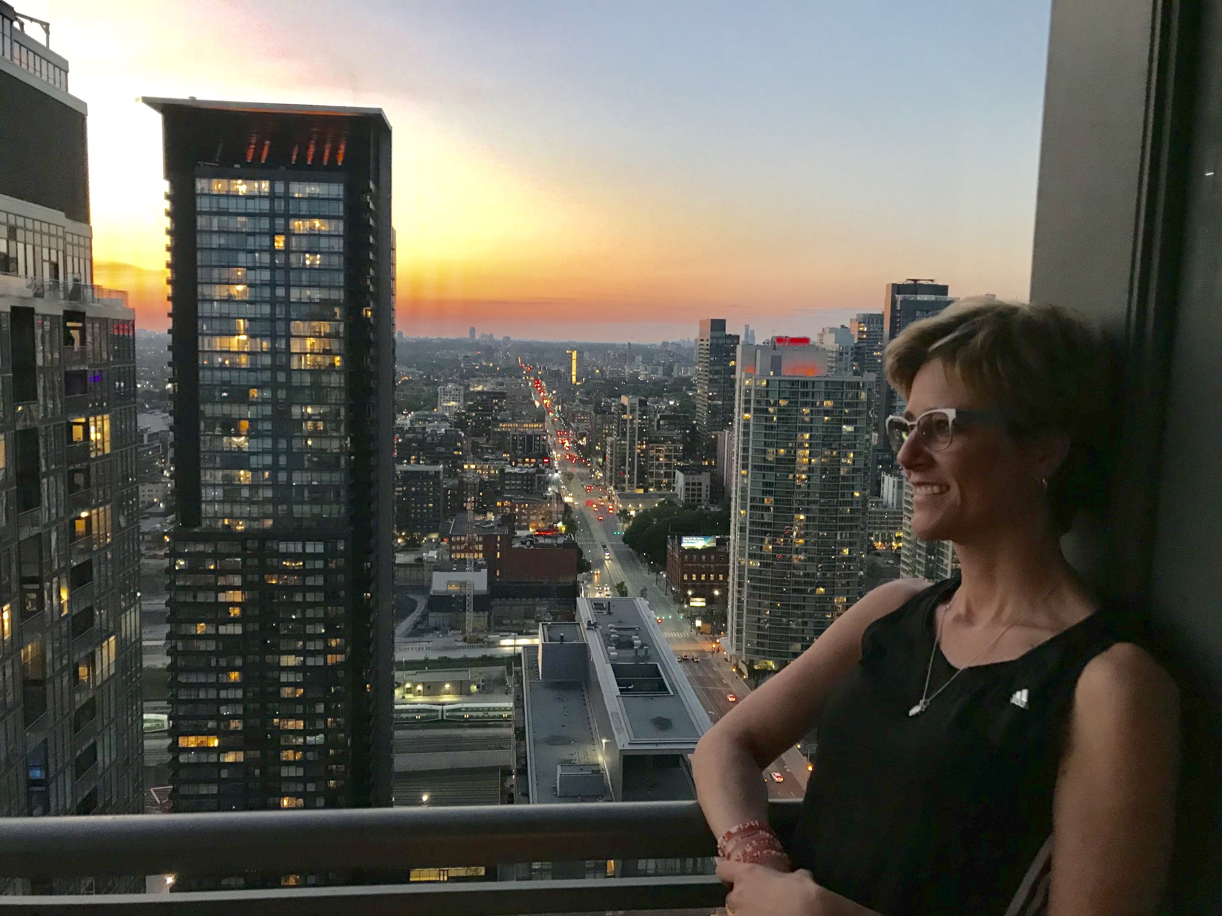 Appreciating the city views!