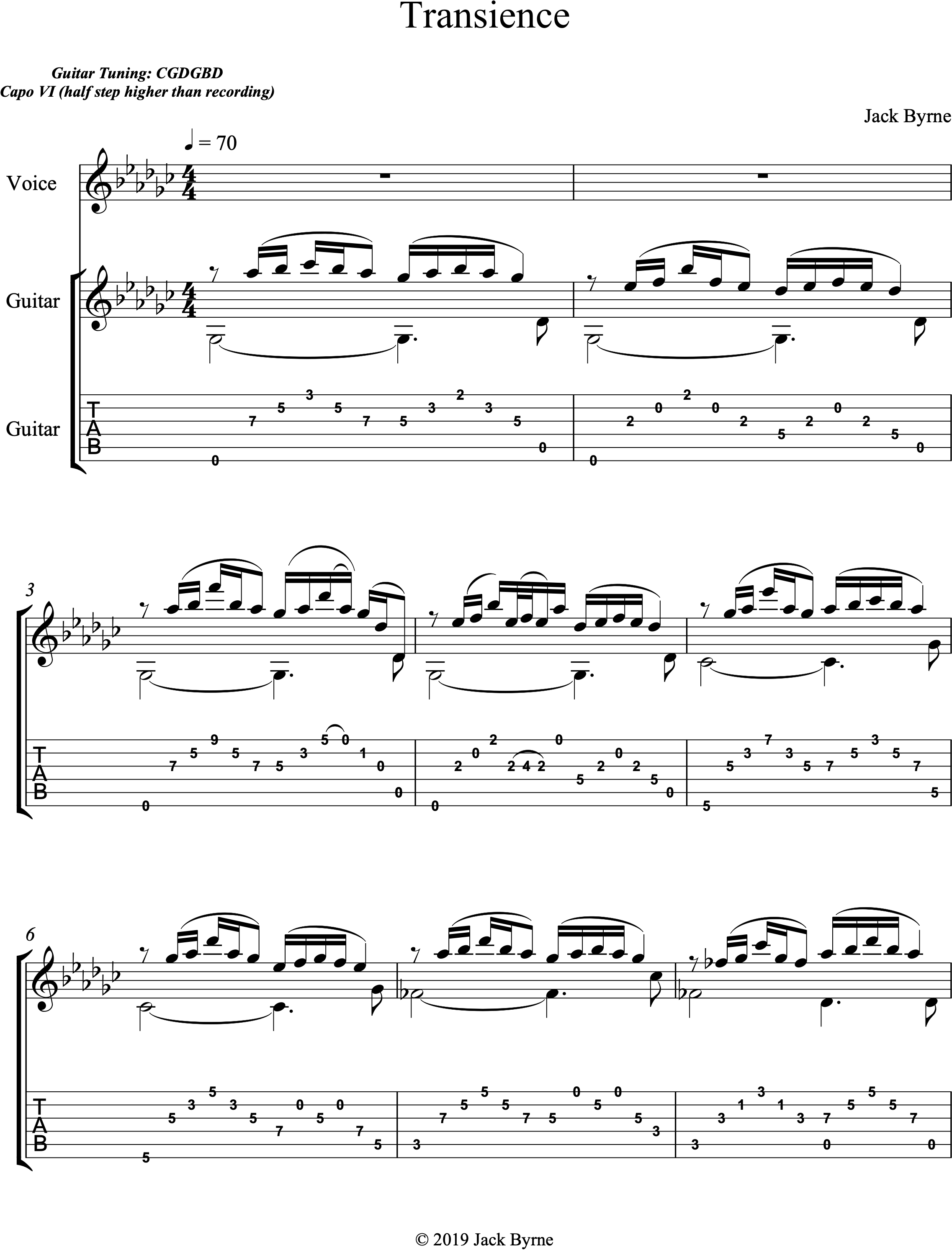 Jack Byrne - Transience (Sheet Music/TAB)