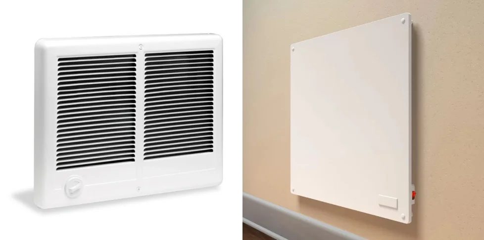 Electric Wall Heaters Because most electric wall heaters are quite cost effective, they are the most common heat source installed during escrow to satisfy financing requirements. Things to remember: The heaters must be hard wired into the electrical system and considered a fixture of the home. For FHA loans, the heater (or multiple heaters) must have a manufacturer rating sufficient to heat the entire Gross Living Area (and non-GLA areas containing building components) to a minimum 50 degrees. For VA loans, the heater must have a manufacturer rating sufficient to heat the areas of the home only with plumbing (if there is also wood stove or fireplace) to 50 degrees.