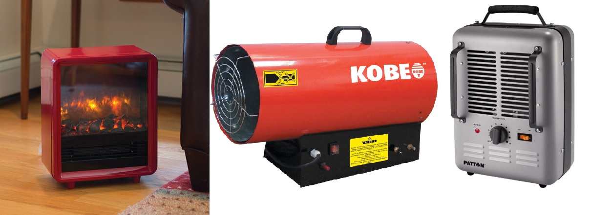 Space Heaters Space Heaters come in all shapes and sizes but if they are not affixed to the home (permanently attached) they are considered personal property and do not qualify as a heat source.