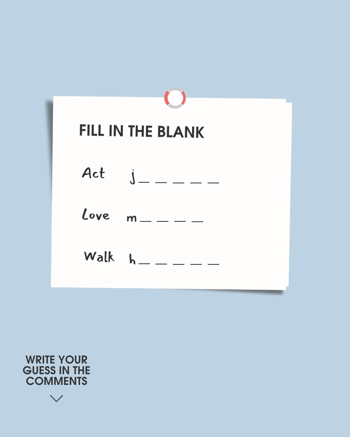 This Tuesday we&rsquo;re going to talk about this verse&hellip; can you fill in the blanks? 👀

✨Bonus points: if you can name the book of the Bible✨

Don&rsquo;t miss the opportunity to dig into the Bible, Worship and spend some time in community! 
