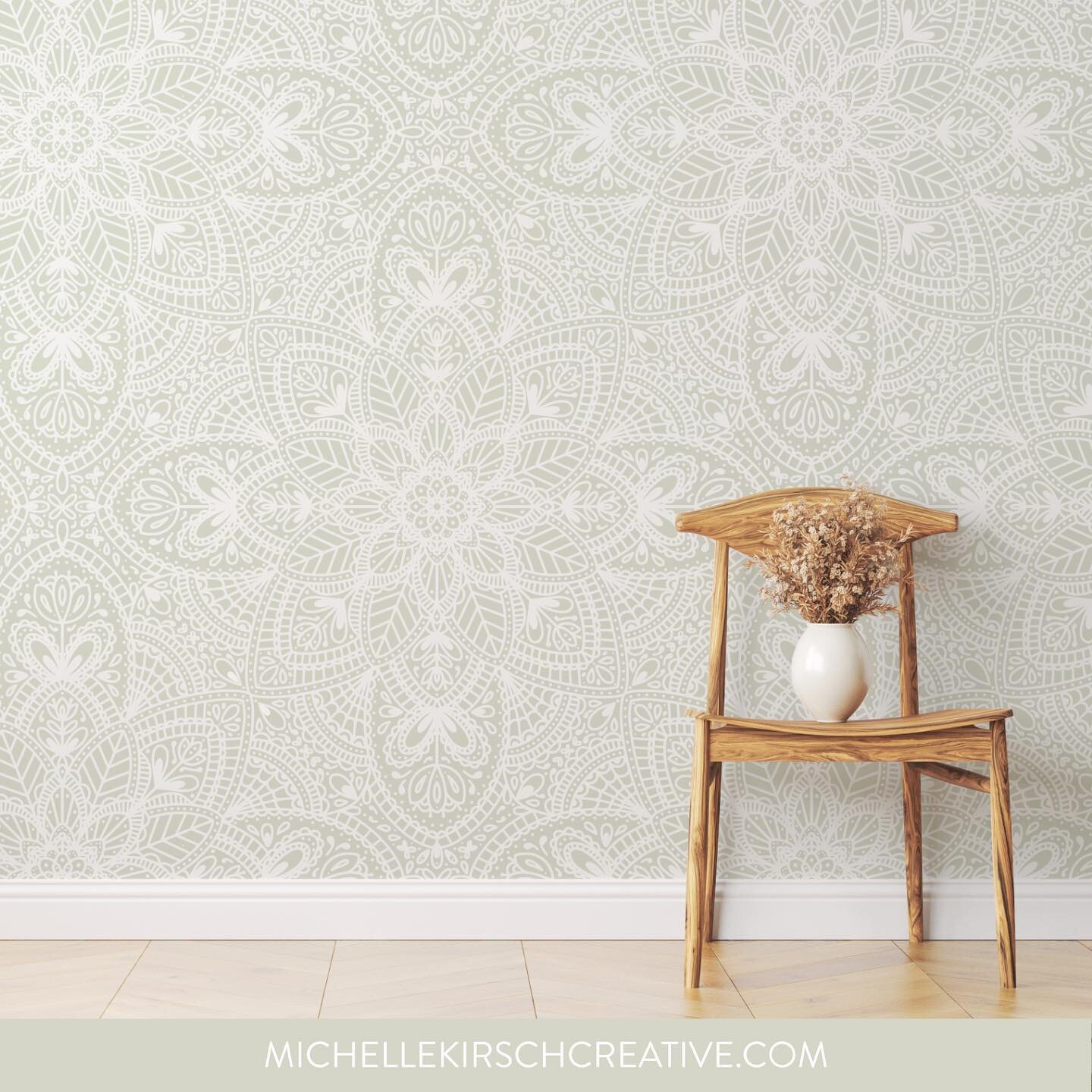 Sneaking in a last minute entry to the @LoveVsDesign Wallpaper Pattern Challenge! I went with a delicate mandala pattern in a soft neutral green. 💚 Good luck to everyone who entered!!

Scroll to the last slide for a process video&hellip;hours of wor