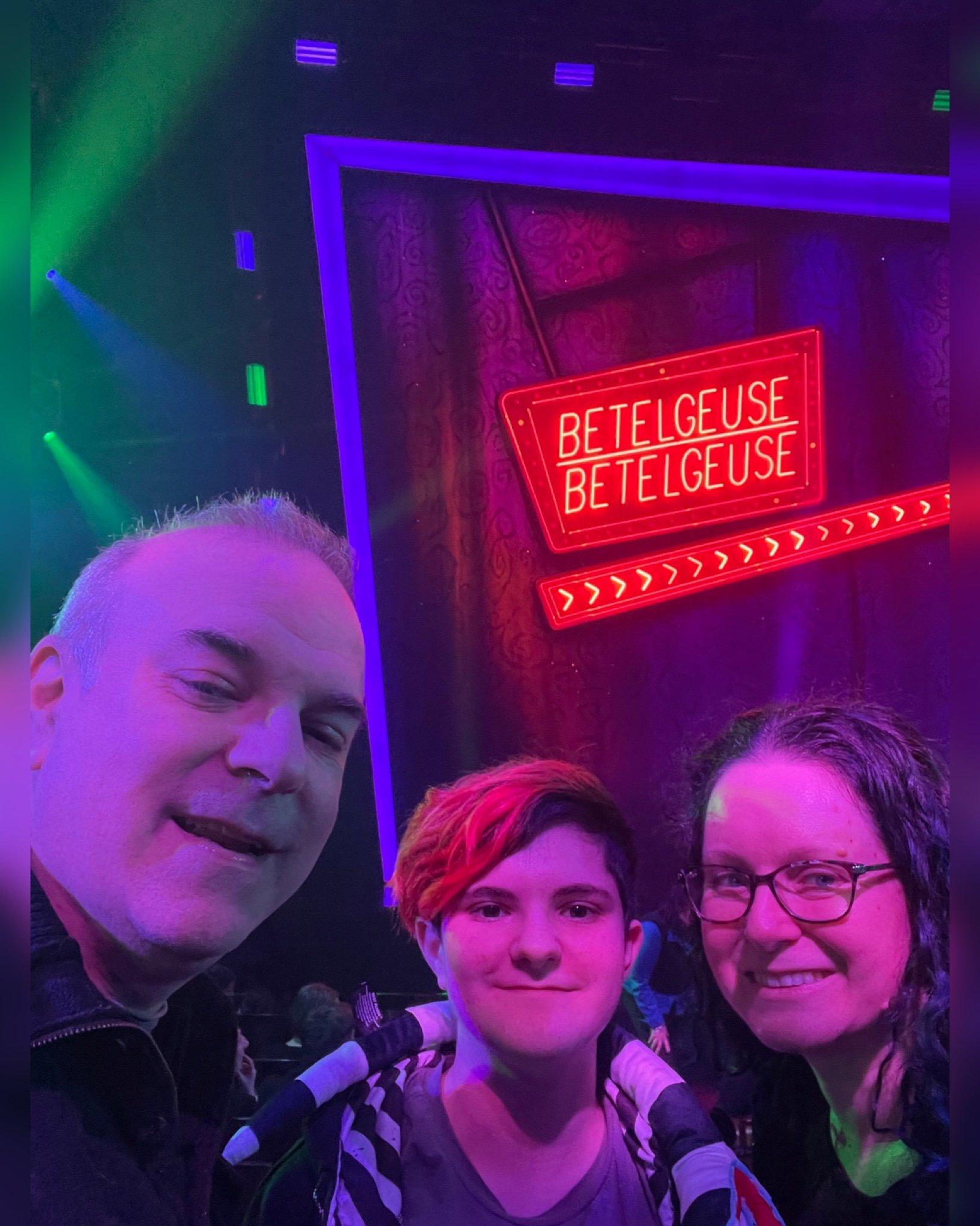 Jason and family at Beetlejuice!