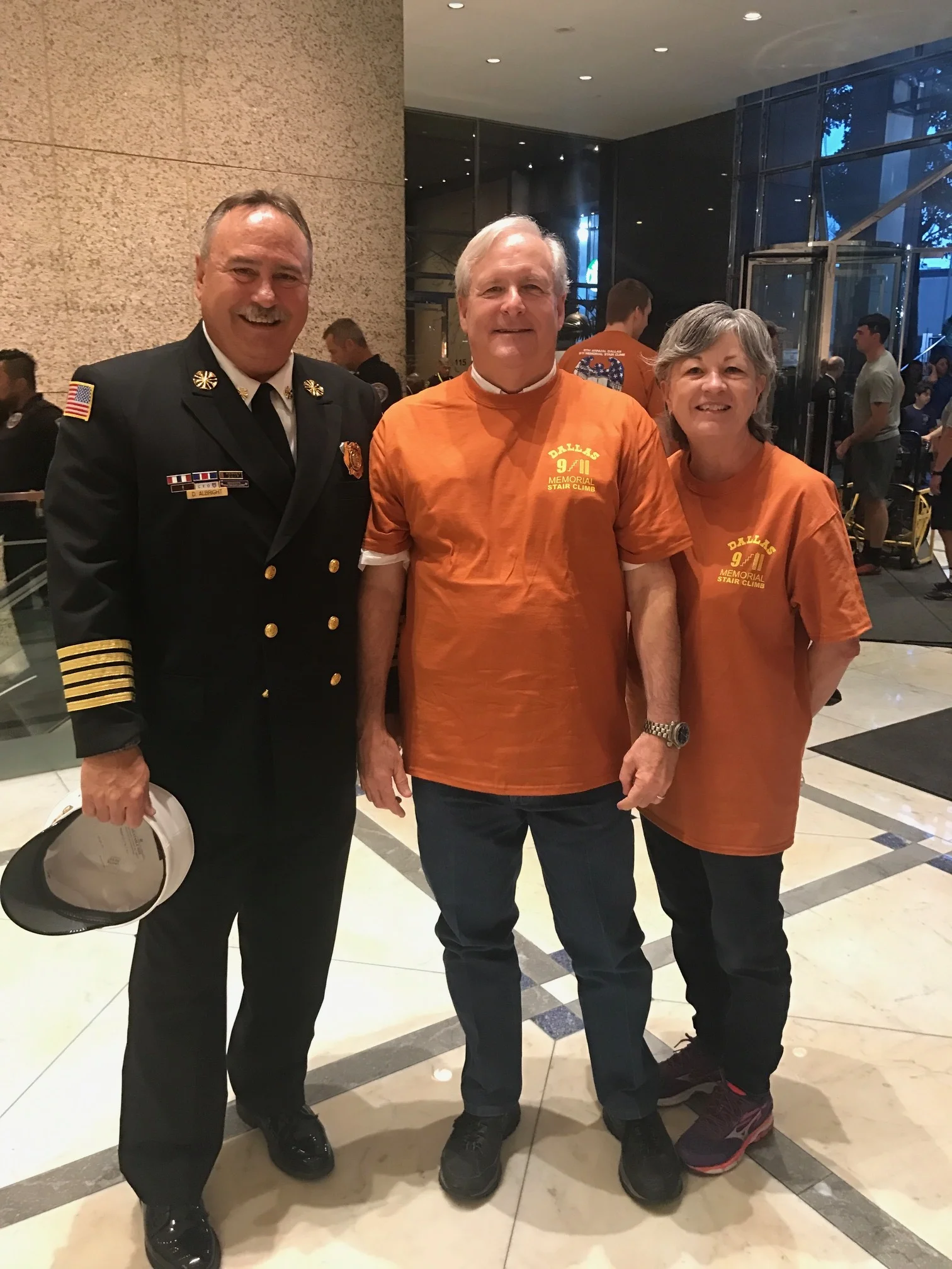 Murphy Fire Chief Del Albright, council member and CERT member Don Reilly and CERT member Maria Reilly.