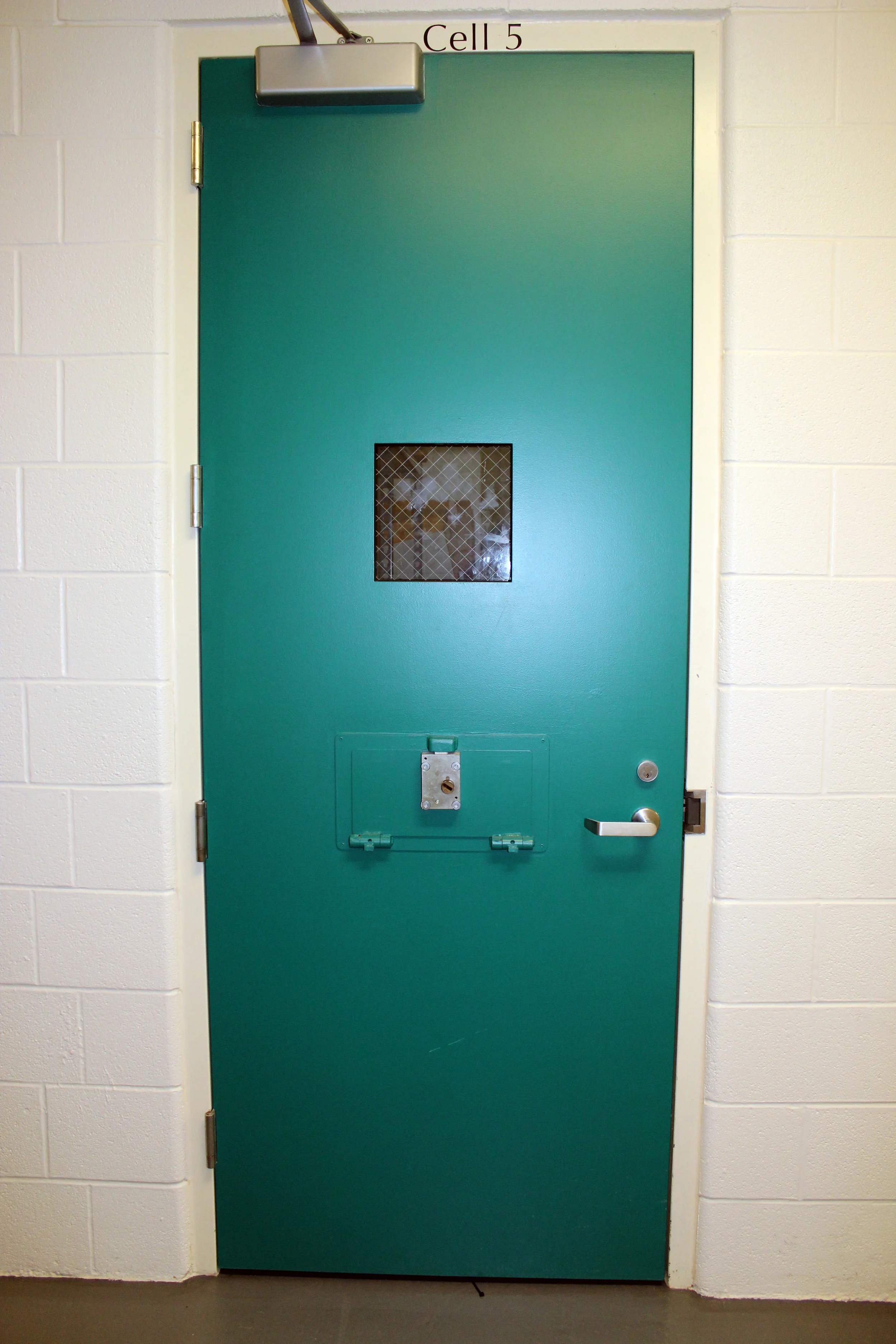 One of the six jail cell doors which will be donated to Wylie.